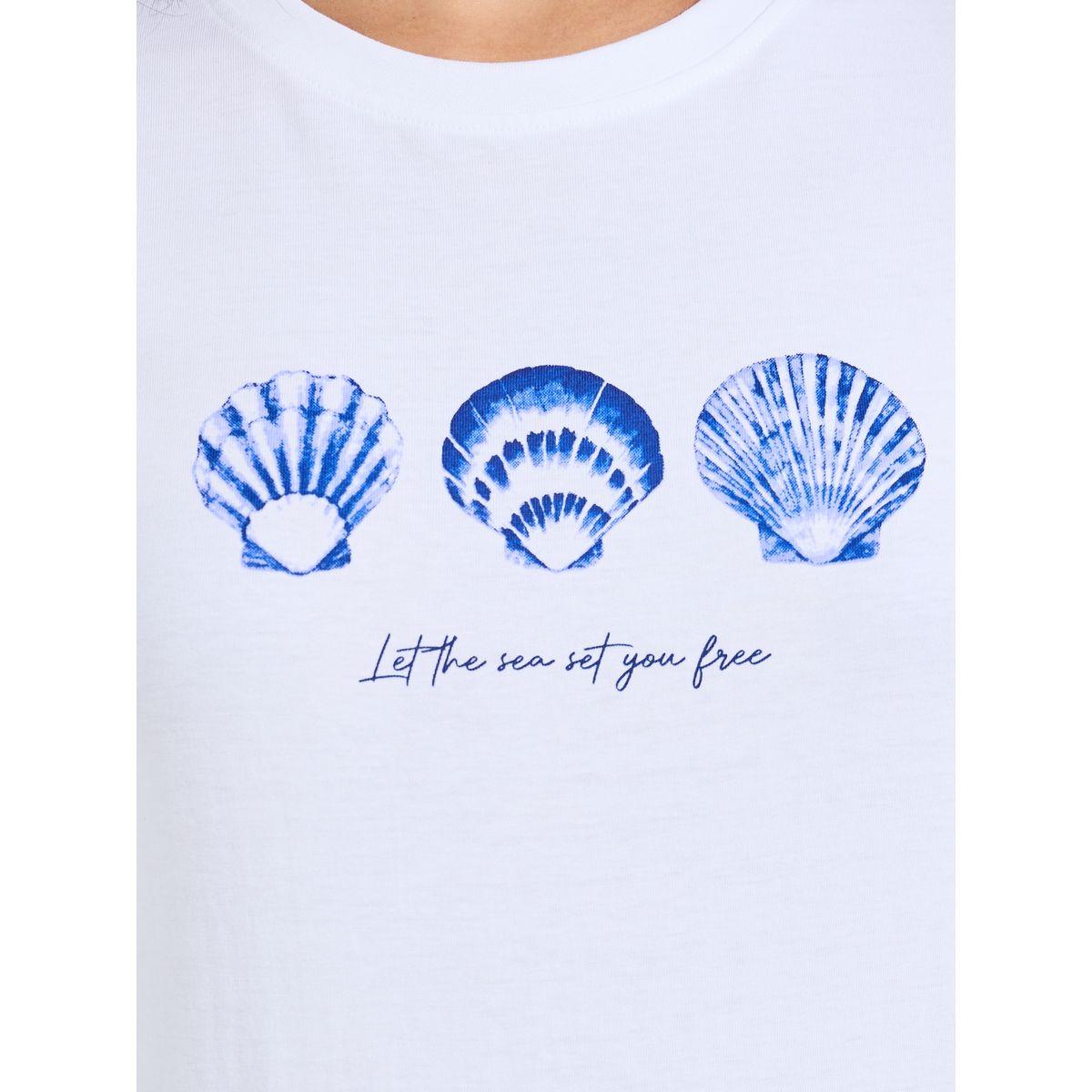 تيشيرت بقصة عادية وطبعة جرافيك مع اكمام مطوية-women-clothing-tshirts-image-4
