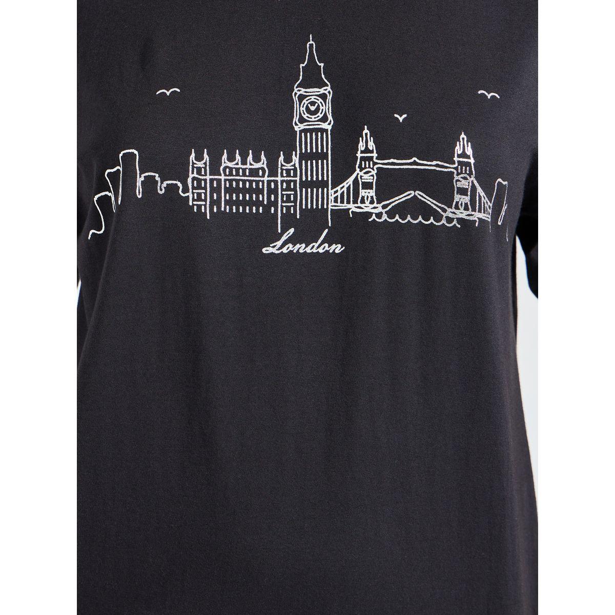 Styli Oversized Foil Print Round Neck T-shirt-women-clothing-tshirts-image-4