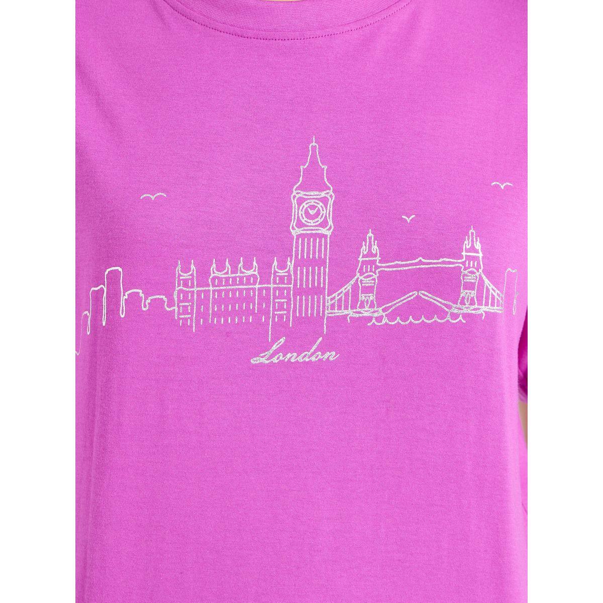 تيشيرت فضفاض بطبعة فويل وياقة دائرية-women-clothing-tshirts-image-4