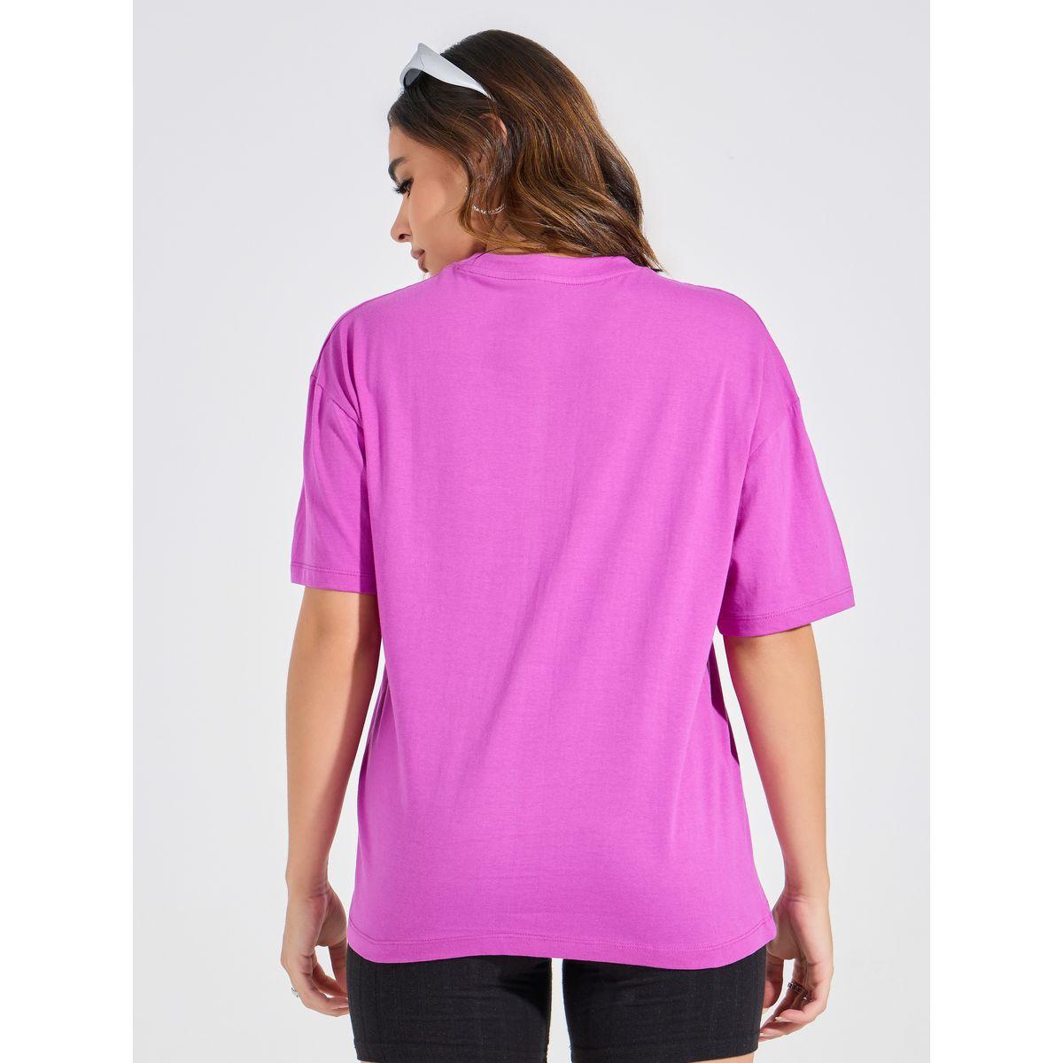 Styli Oversized Foil Print Round Neck T-shirt-women-clothing-tshirts-image-5