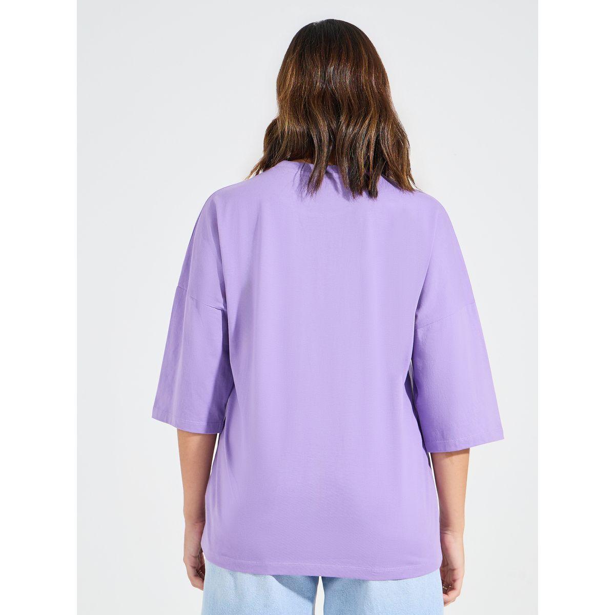Styli Oversized Graphic Print T-Shirt with Exaggerated Sleeves-women-clothing-tshirts-image-5