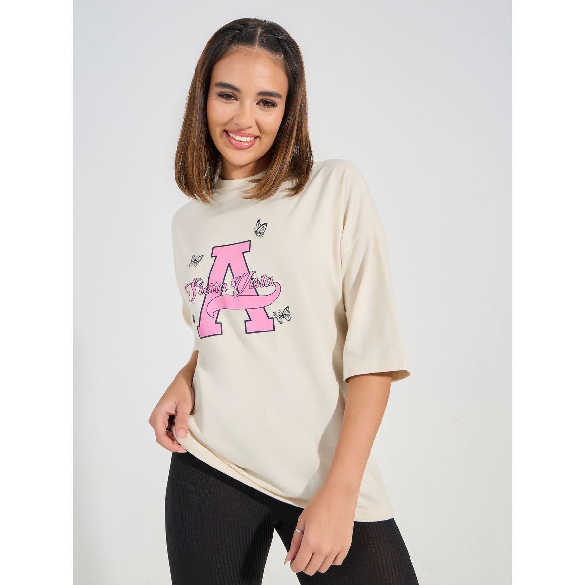 Styli Oversized Sierra Graphic Print Dropped Shoulder T-Shirt-women-clothing-tshirts-image-3