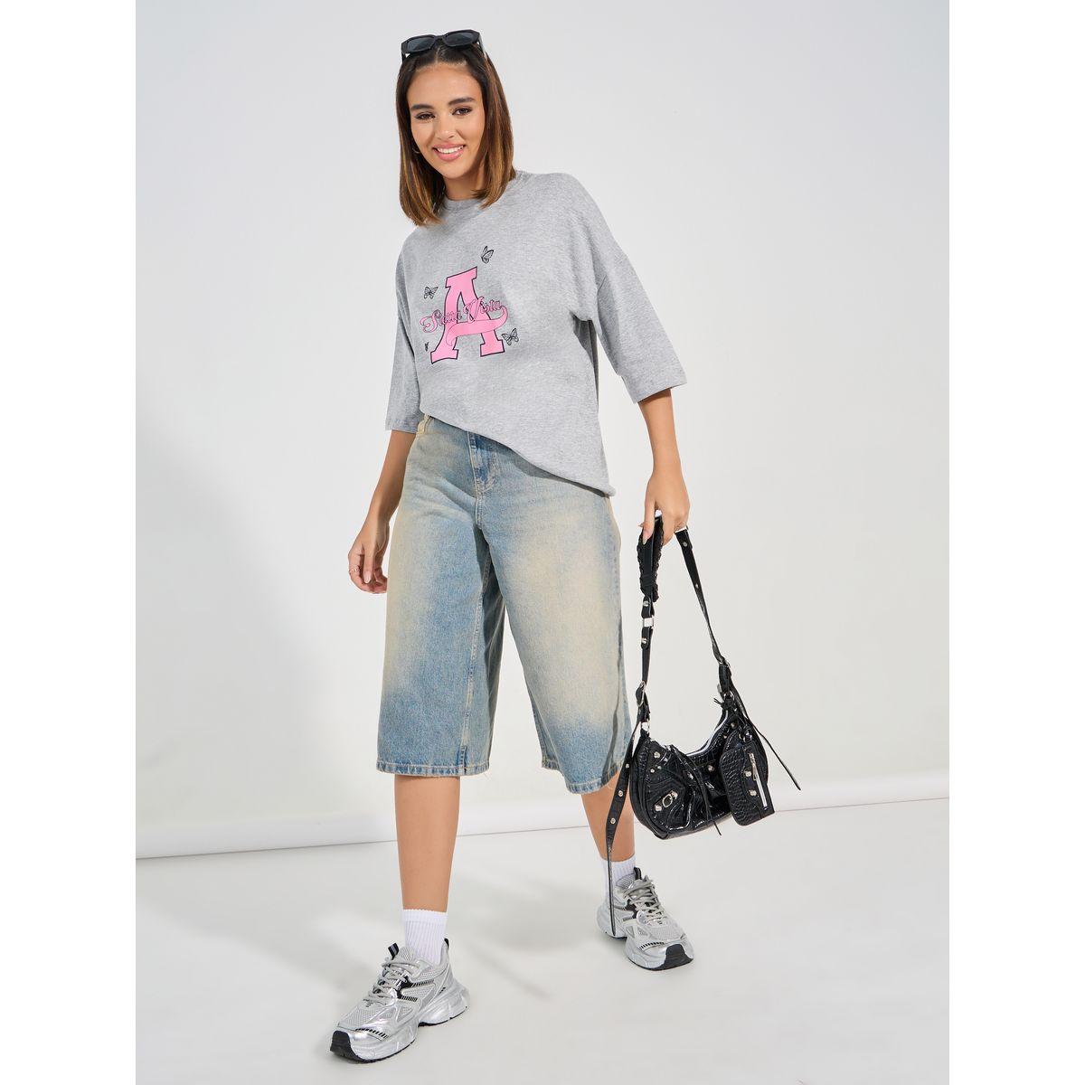 Styli Oversized Sierra Graphic Print Dropped Shoulder T-Shirt-women-clothing-tshirts-image-2