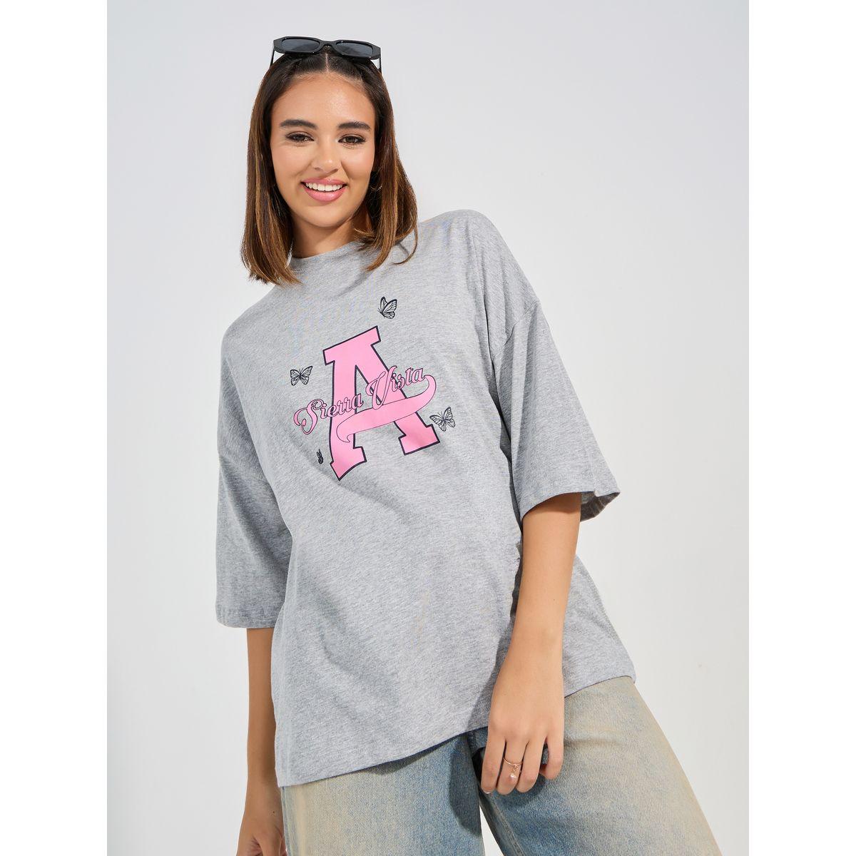 Styli Oversized Sierra Graphic Print Dropped Shoulder T-Shirt-women-clothing-tshirts-image-3