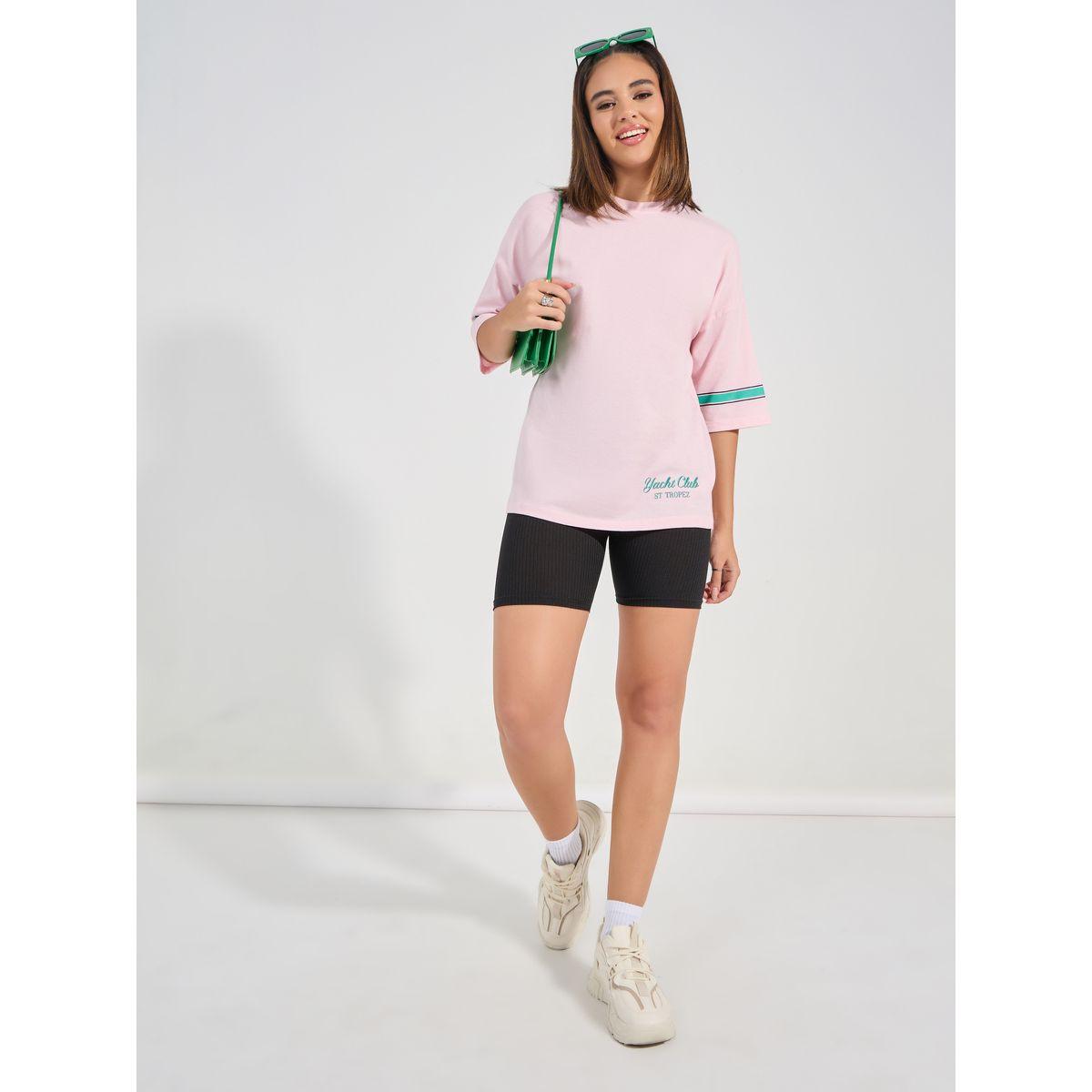 Styli Oversized Varsity Print Dropped Shoulder T-Shirt-women-clothing-tshirts-image-2