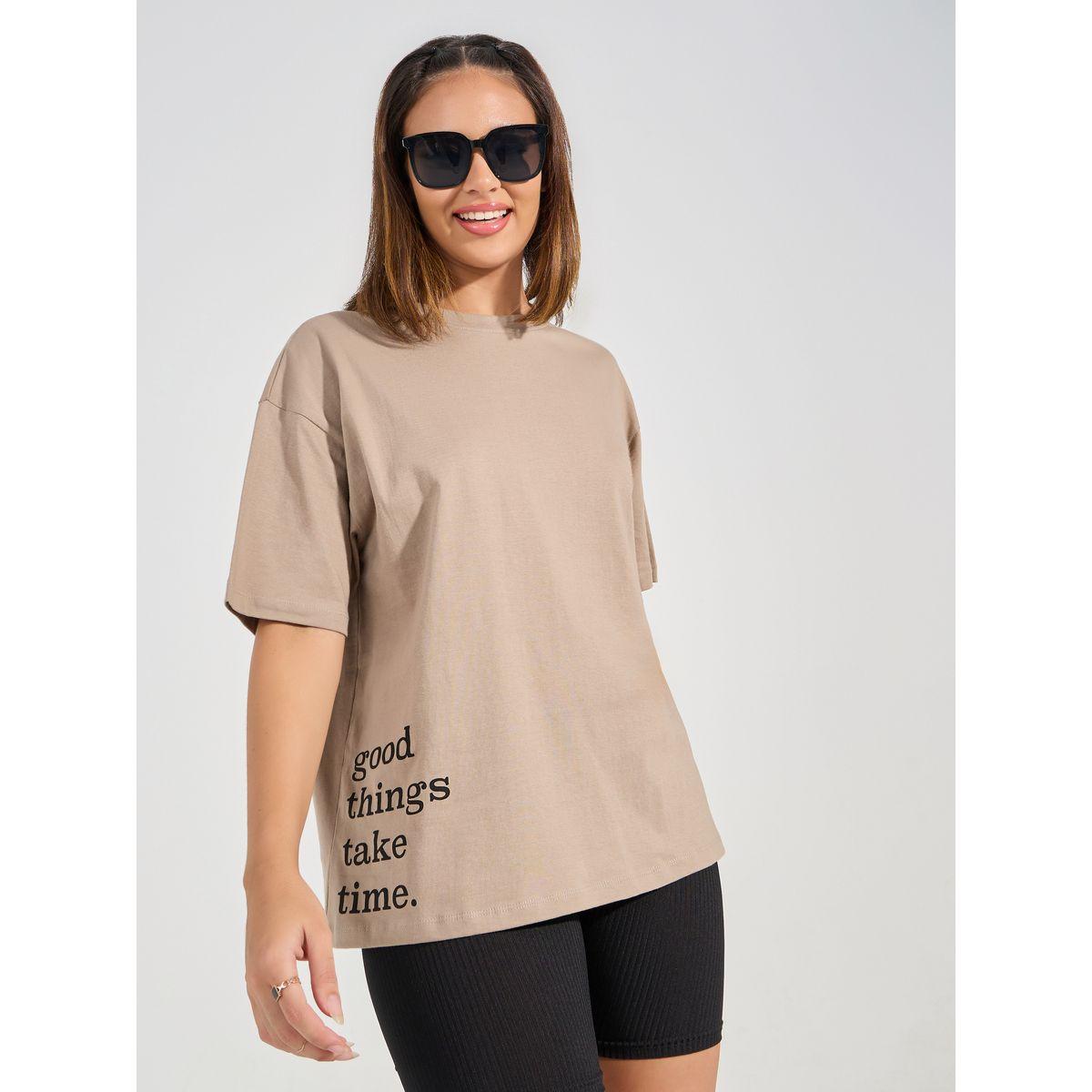 Styli Oversized Slogan Print Longline T-Shirt-women-clothing-tshirts-image-1