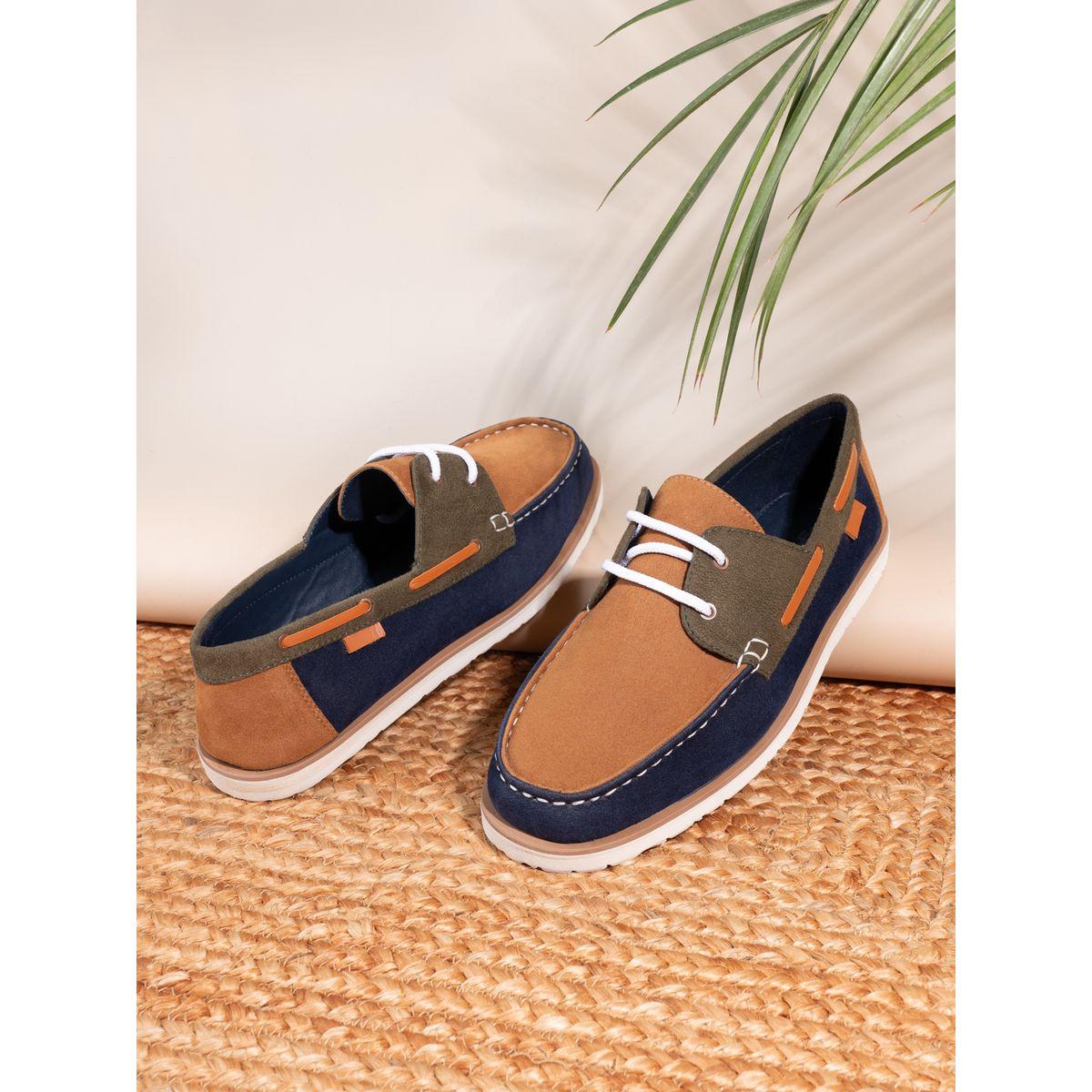 Styli Colorblock Lace Up Dockside Shoes-men-shoes-loafersandmoccasins-image-1
