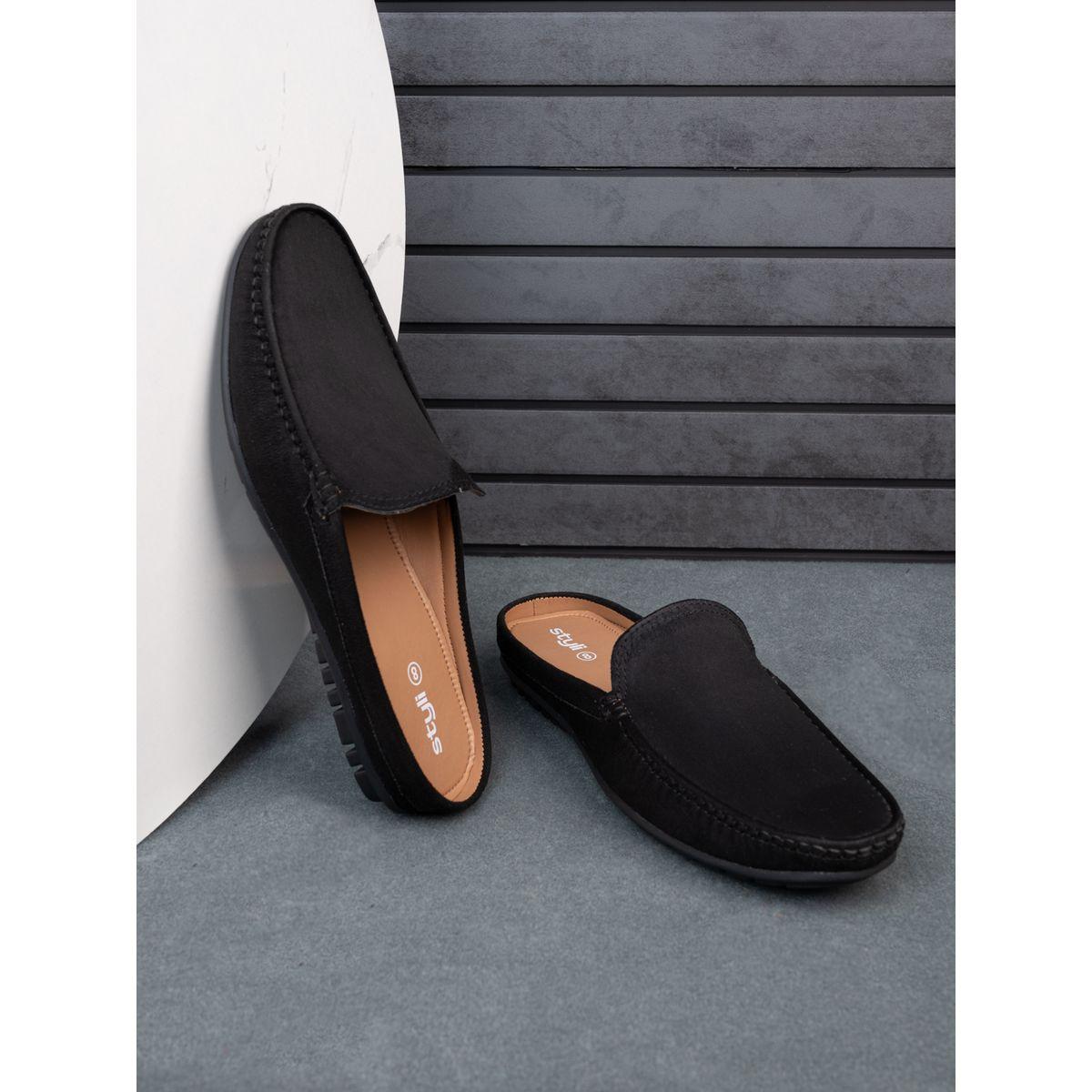 Styli Faux Suede Open Back Mules-men-shoes-loafersandmoccasins-image-1