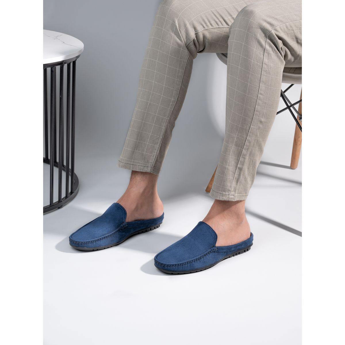 Styli Faux Suede Open Back Mules-men-shoes-loafersandmoccasins-image-1