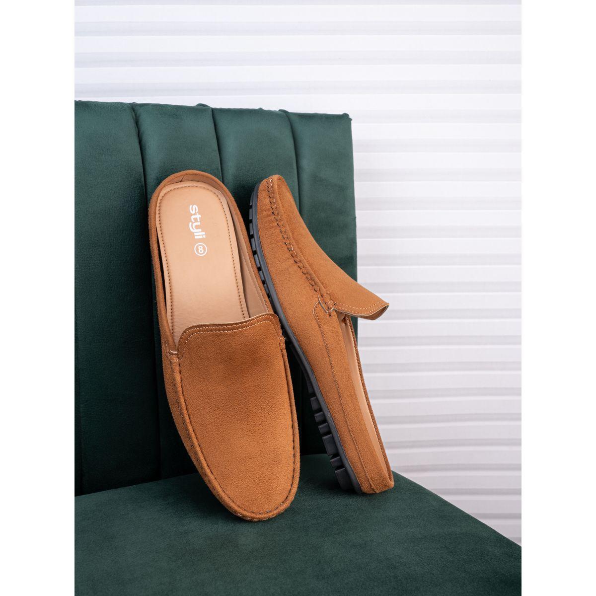 Styli Faux Suede Open Back Mules-men-shoes-loafersandmoccasins-image-1