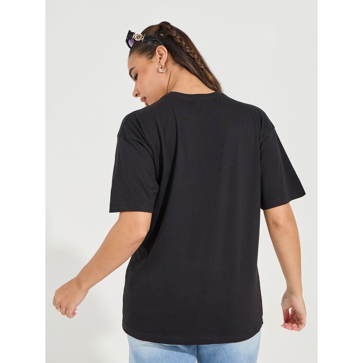 Styli Oversized Embroidered Round Neck T-shirt with Dropped Shoulder-women-clothing-tshirts-image-6