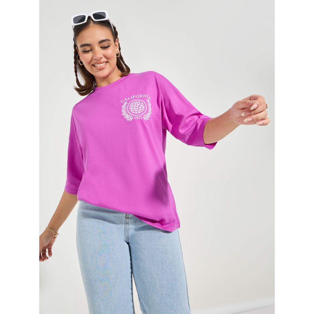 Styli Oversized Embroidered T-Shirt with Dropped Shoulder-women-clothing-tshirts-image-2