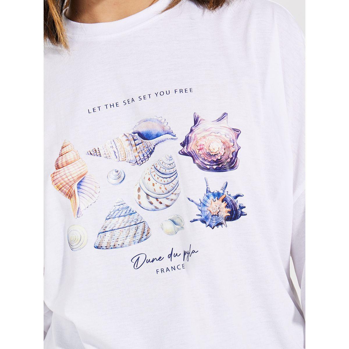 Styli Oversized Seashell Graphic Exaggerated Sleeves T-Shirt-women-clothing-tshirts-image-3