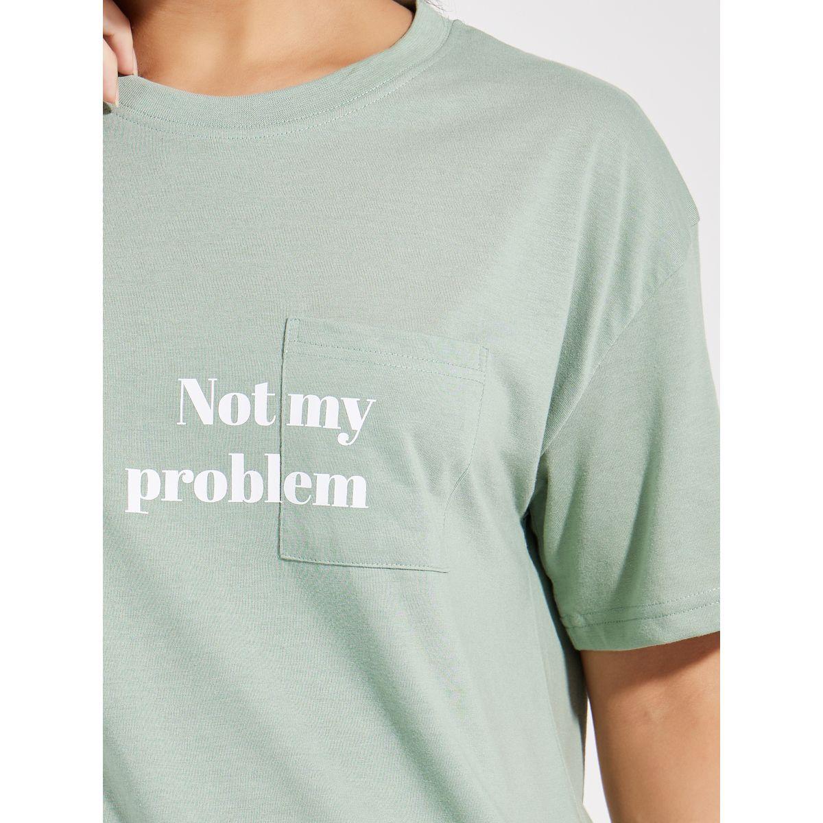 Styli Oversized Slogan Print Pocket Detail T-Shirt-women-clothing-tshirts-image-3