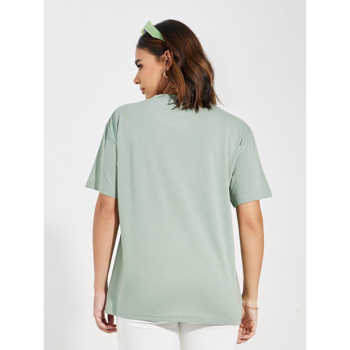 Styli Oversized Slogan Print Pocket Detail T-Shirt-women-clothing-tshirts-image-4