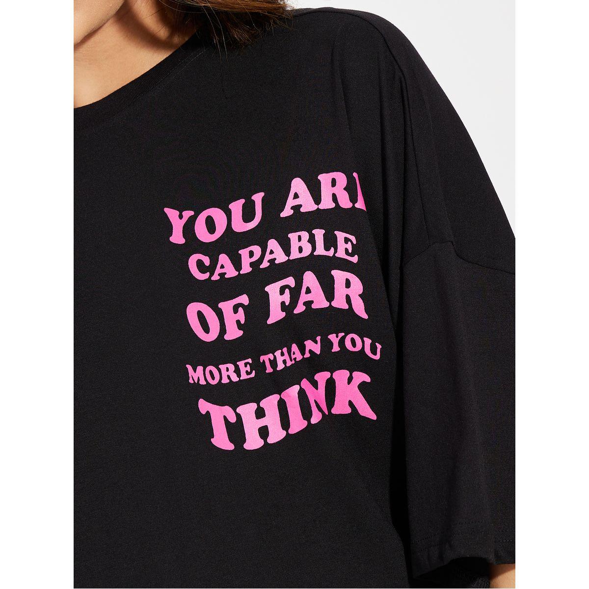Styli Oversized Slogan Print Exaggerated Sleeves T-Shirt-women-clothing-tshirts-image-3