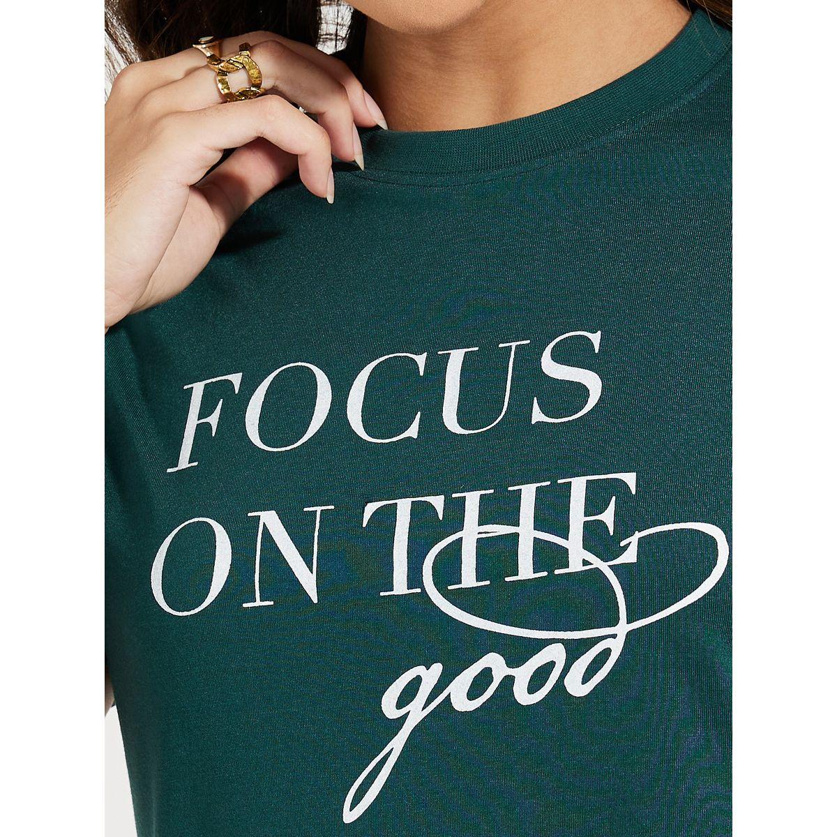 Styli Regular Fit Focus On The Good Slogan Print T-Shirt-women-clothing-tshirts-image-3