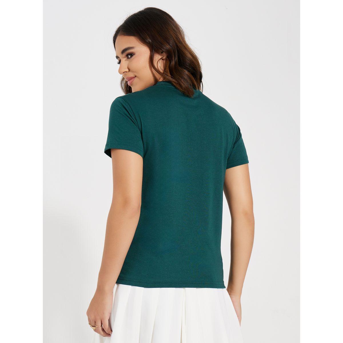 Styli Regular Fit Focus On The Good Slogan Print T-Shirt-women-clothing-tshirts-image-4