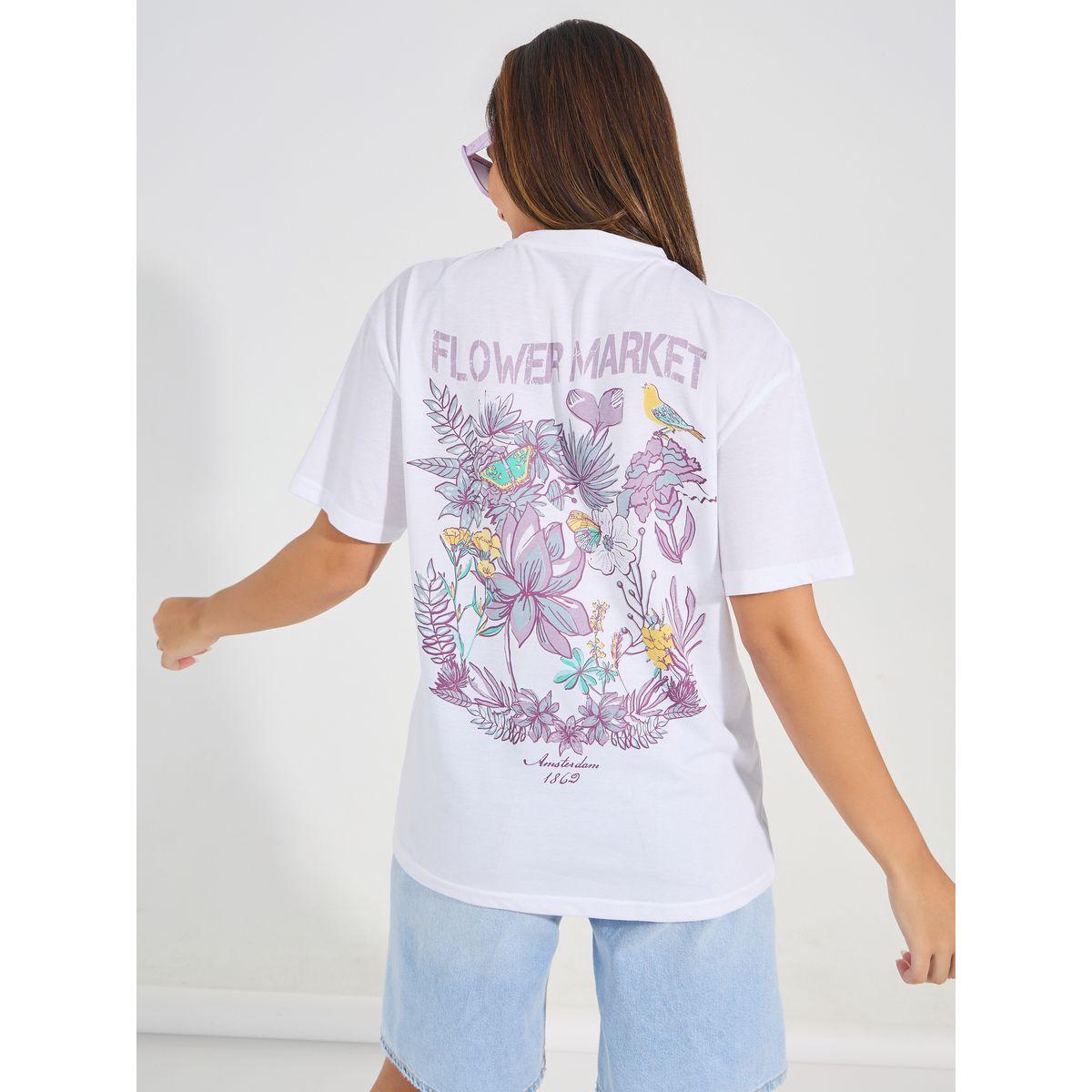 Styli Oversized Floral Graphic Print Longline T-Shirt-women-clothing-tshirts-image-1