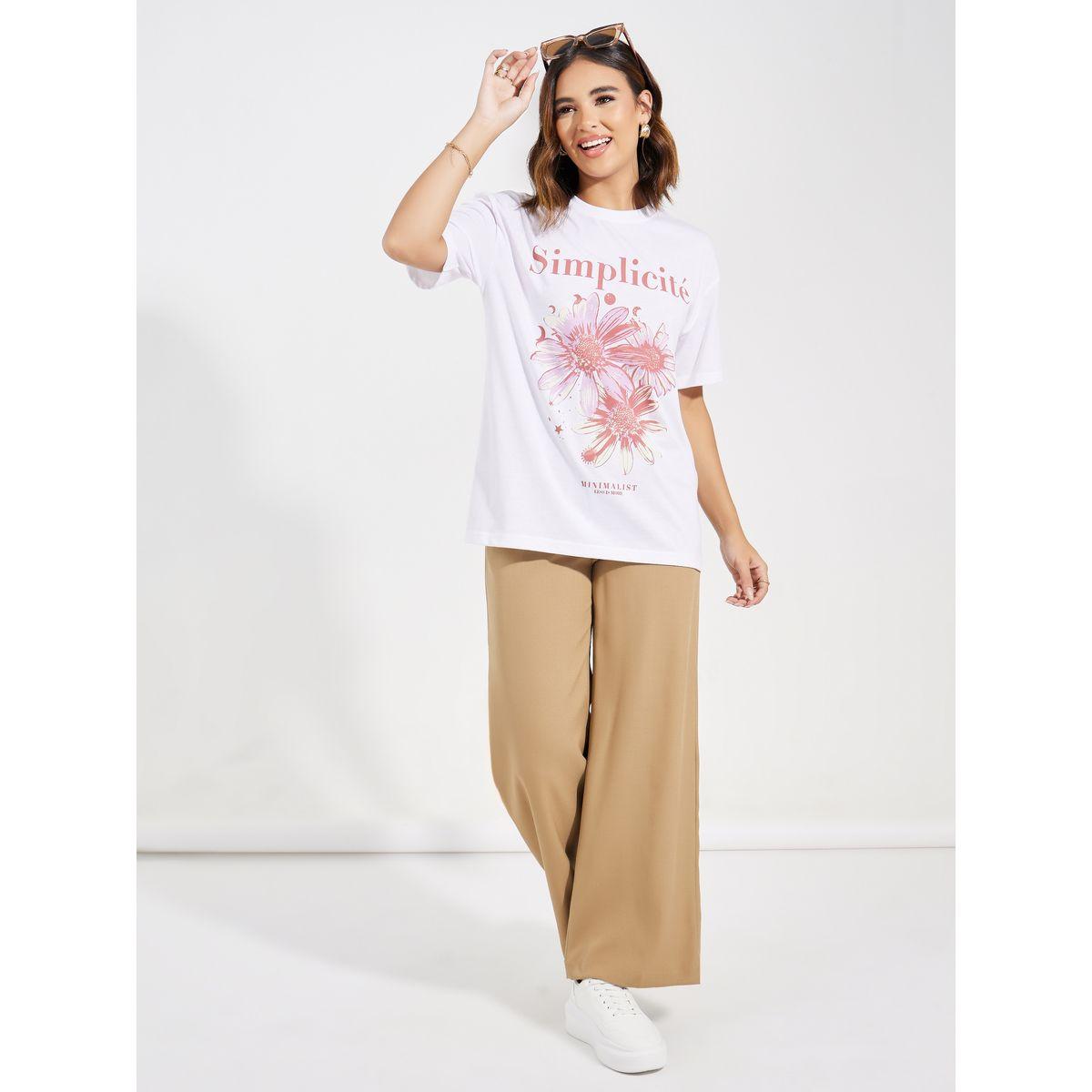 Styli Oversized Graphic Print Dropped Shoulder T-Shirt-women-clothing-tshirts-image-2