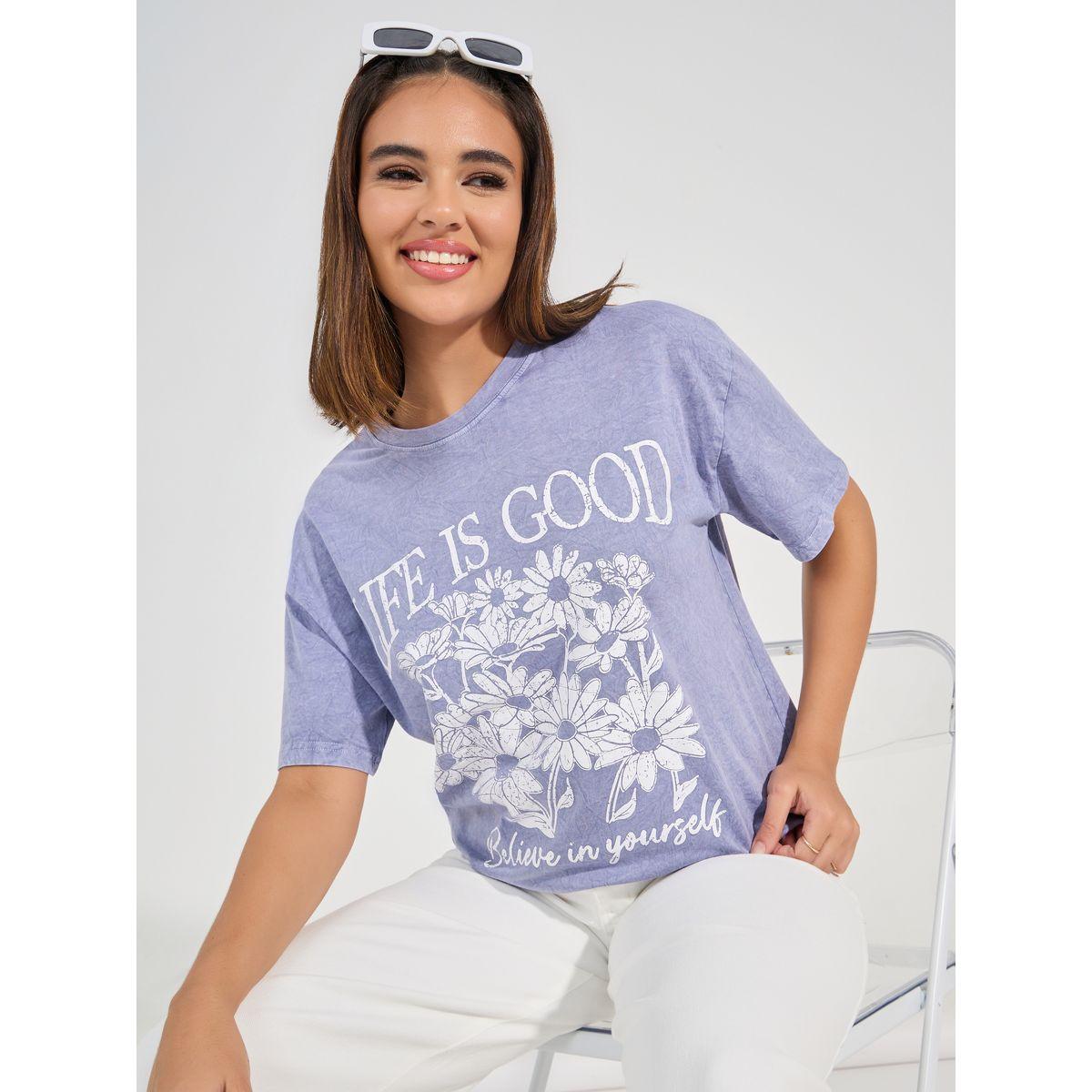 Styli Oversized Acid Wash Floral Graphic Print T-Shirt-women-clothing-tshirts-image-1