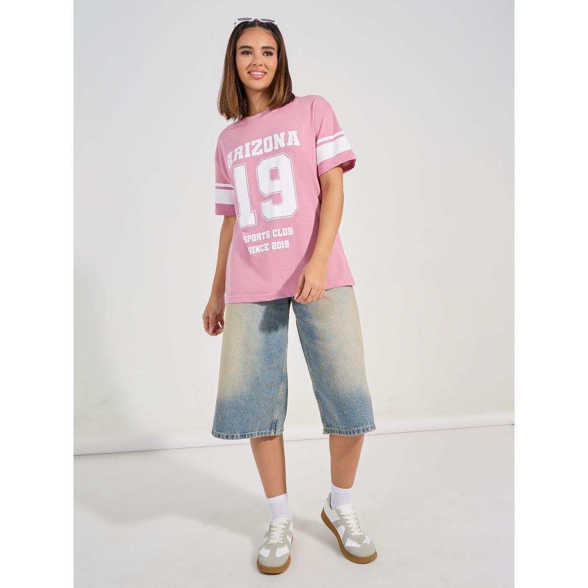 Styli Oversized Arizona Graphic Print Crew Neck T-Shirt-women-clothing-tshirts-image-2