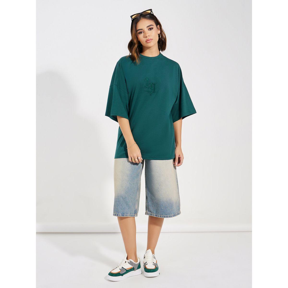 تيشيرت فضفاض بتفاصيل مُطرّزة واكمام كبيرة-women-clothing-tshirts-image-3