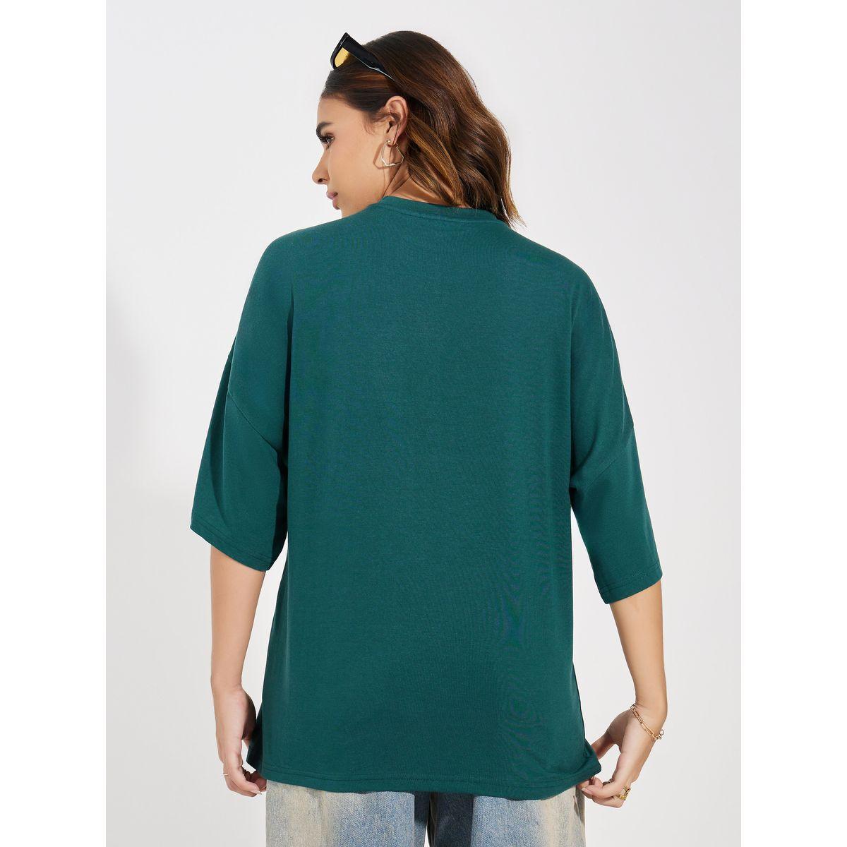 تيشيرت فضفاض بتفاصيل مُطرّزة واكمام كبيرة-women-clothing-tshirts-image-4