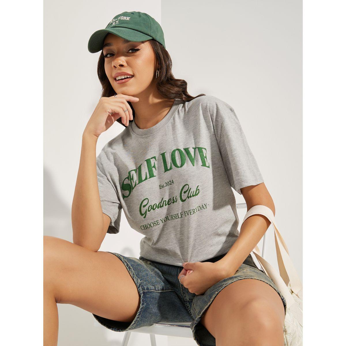 Styli Oversized Puff Slogan Print Drop Shoulder T-Shirt-women-clothing-tshirts-image-1