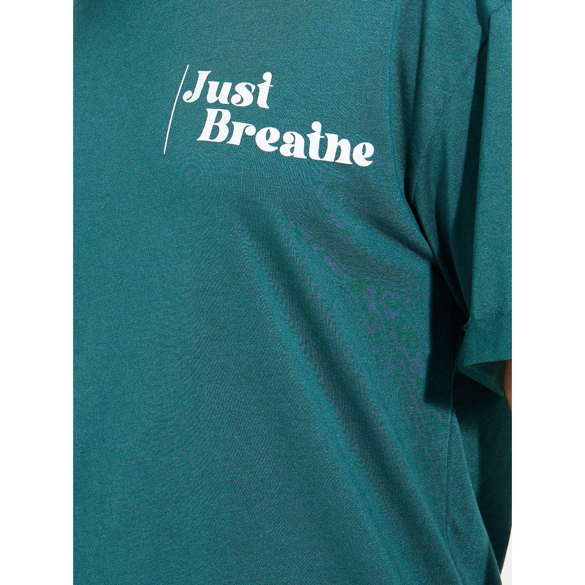 تيشيرت فضفاض مطبع بكتابة مع اكتاف منخفضة-women-clothing-tshirts-image-3