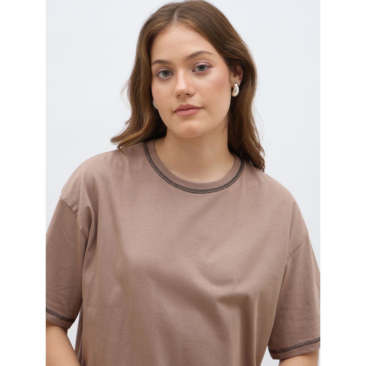 تيشيرت فضفاض بطبعة كتابة-women-clothing-tshirts-image-4