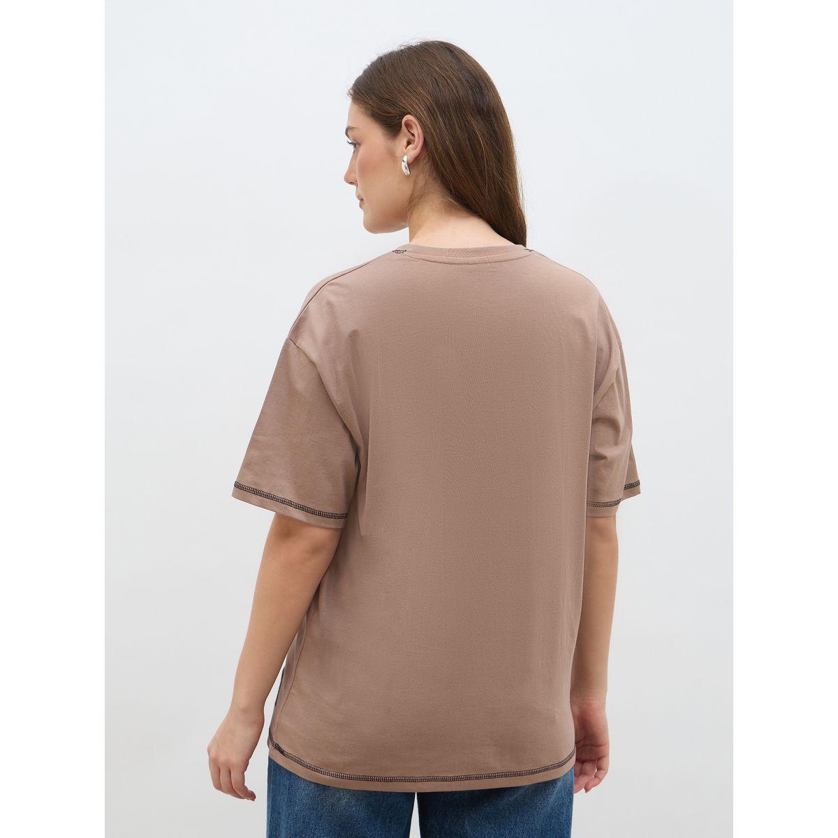 تيشيرت فضفاض بطبعة كتابة-women-clothing-tshirts-image-5