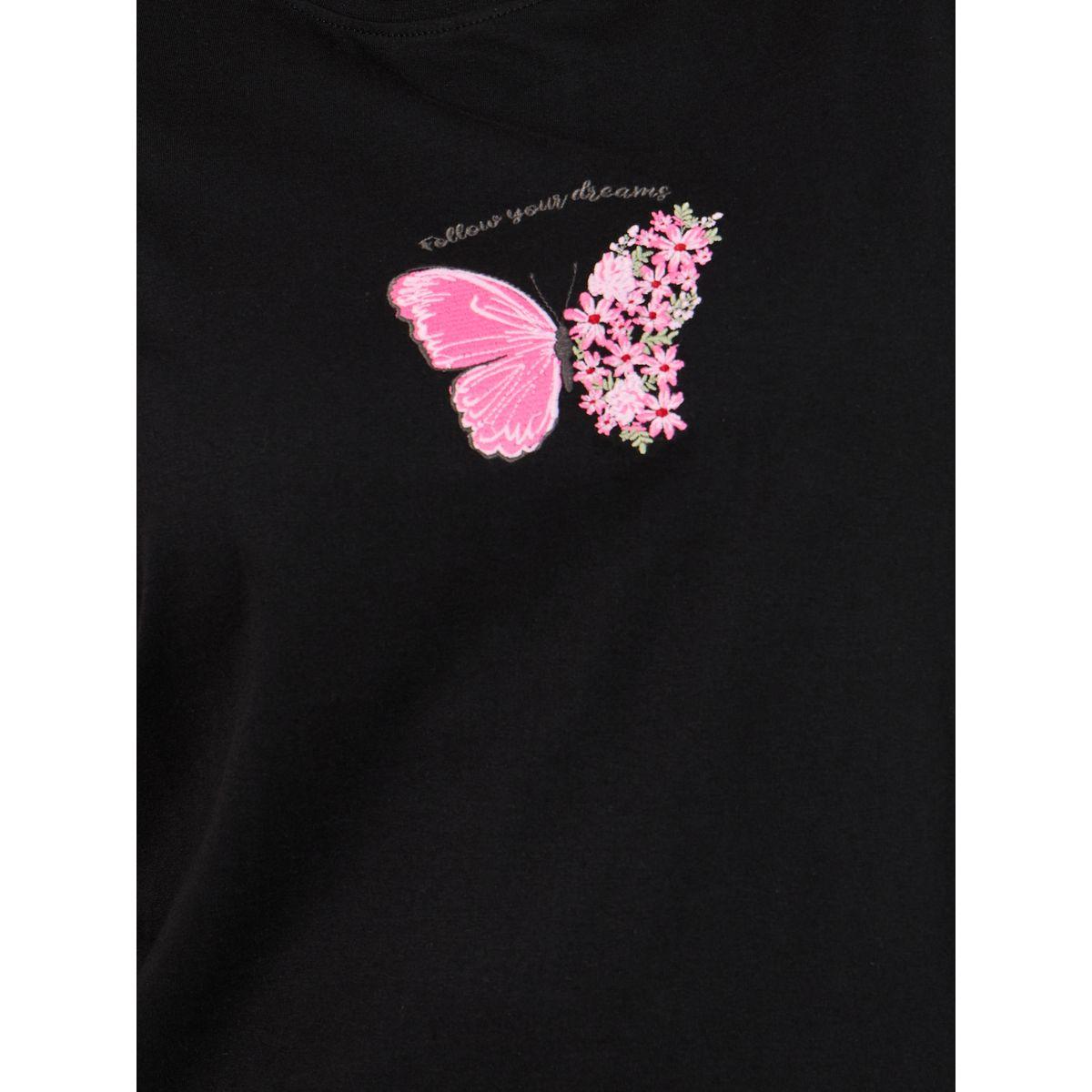 تيشيرت فضفاض بمقاس كبير وطبعة فراشة-women-clothing-tshirts-image-3