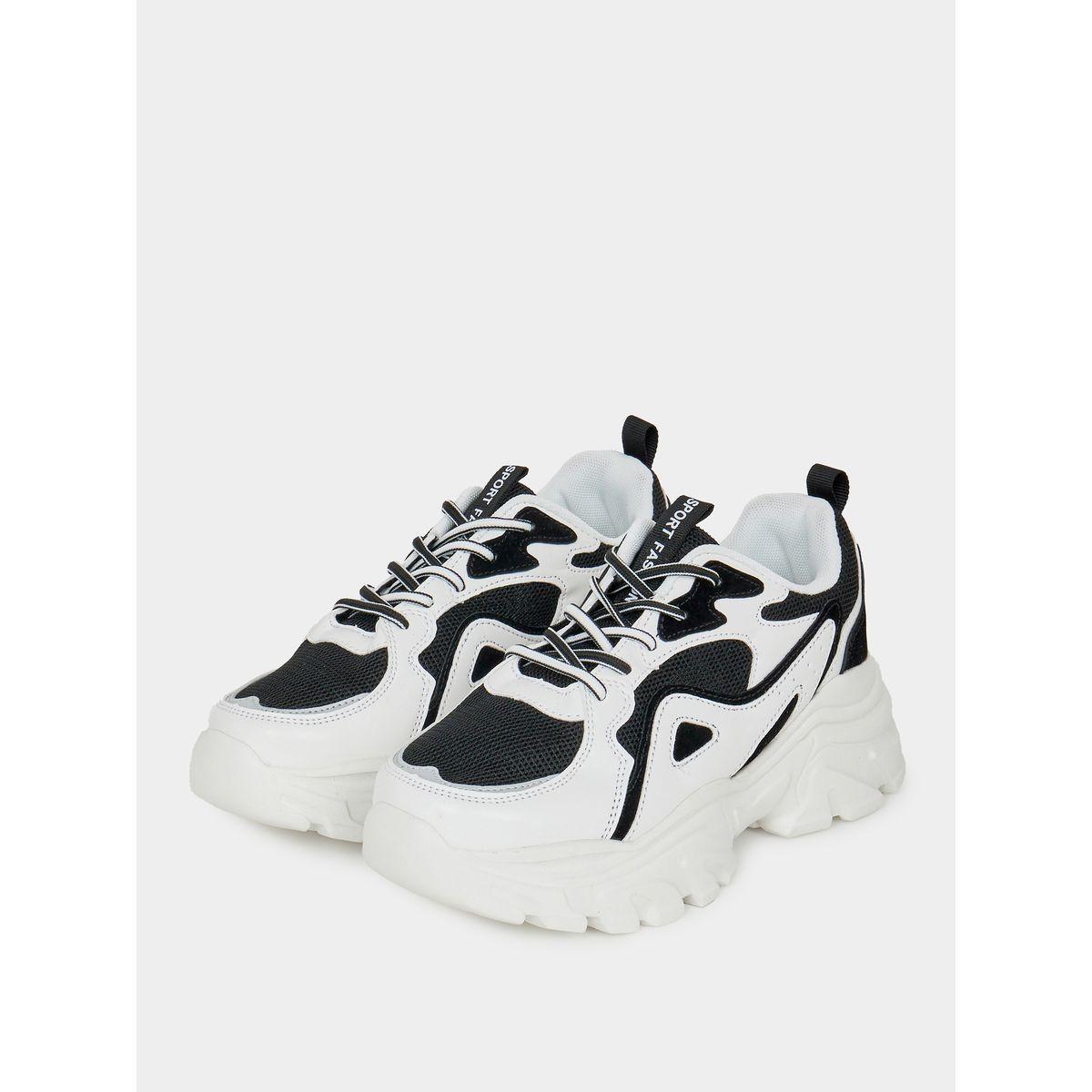 Styli Textured Web Design Chunky Sneakers-women-shoes-sneakers-image-2