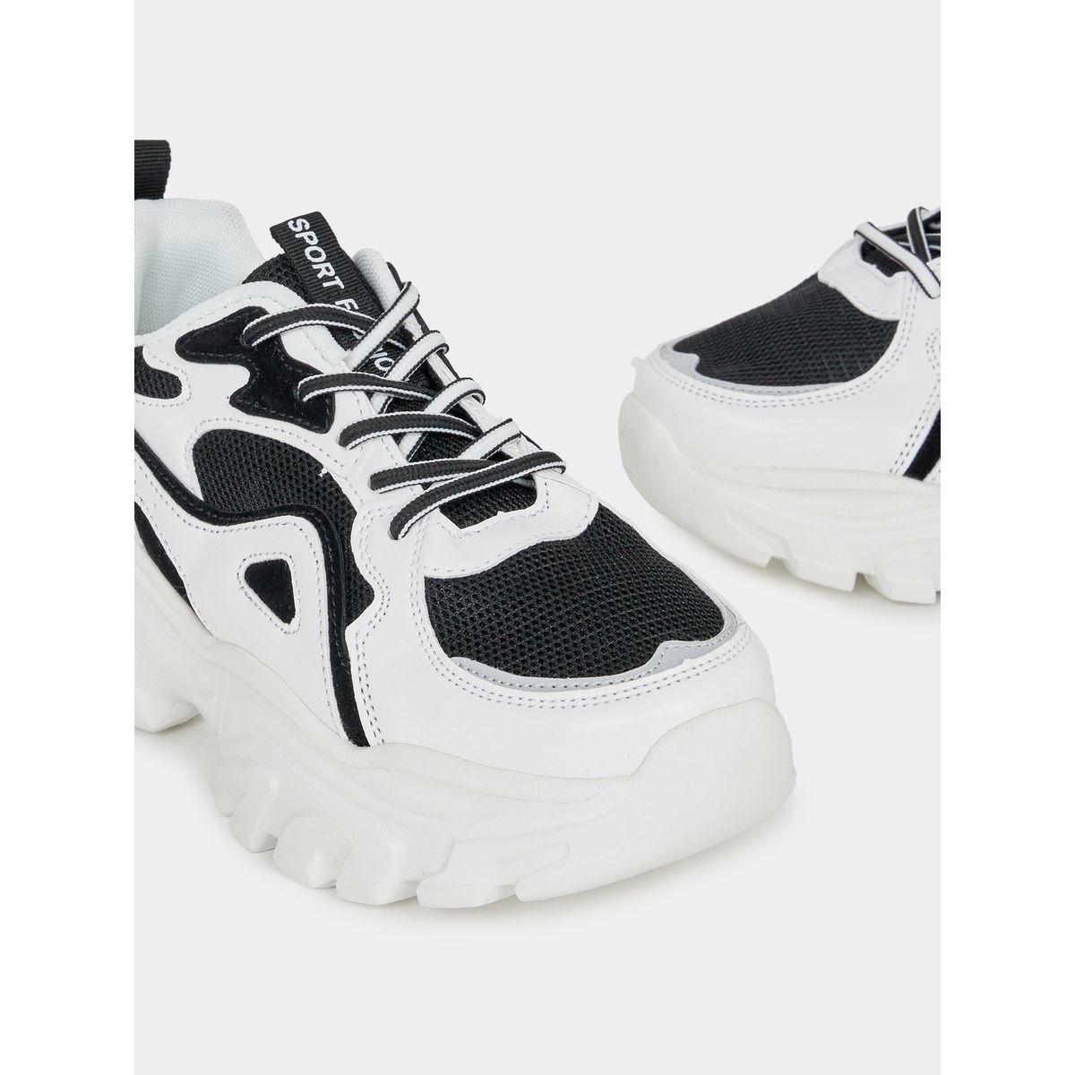 Styli Textured Web Design Chunky Sneakers-women-shoes-sneakers-image-3