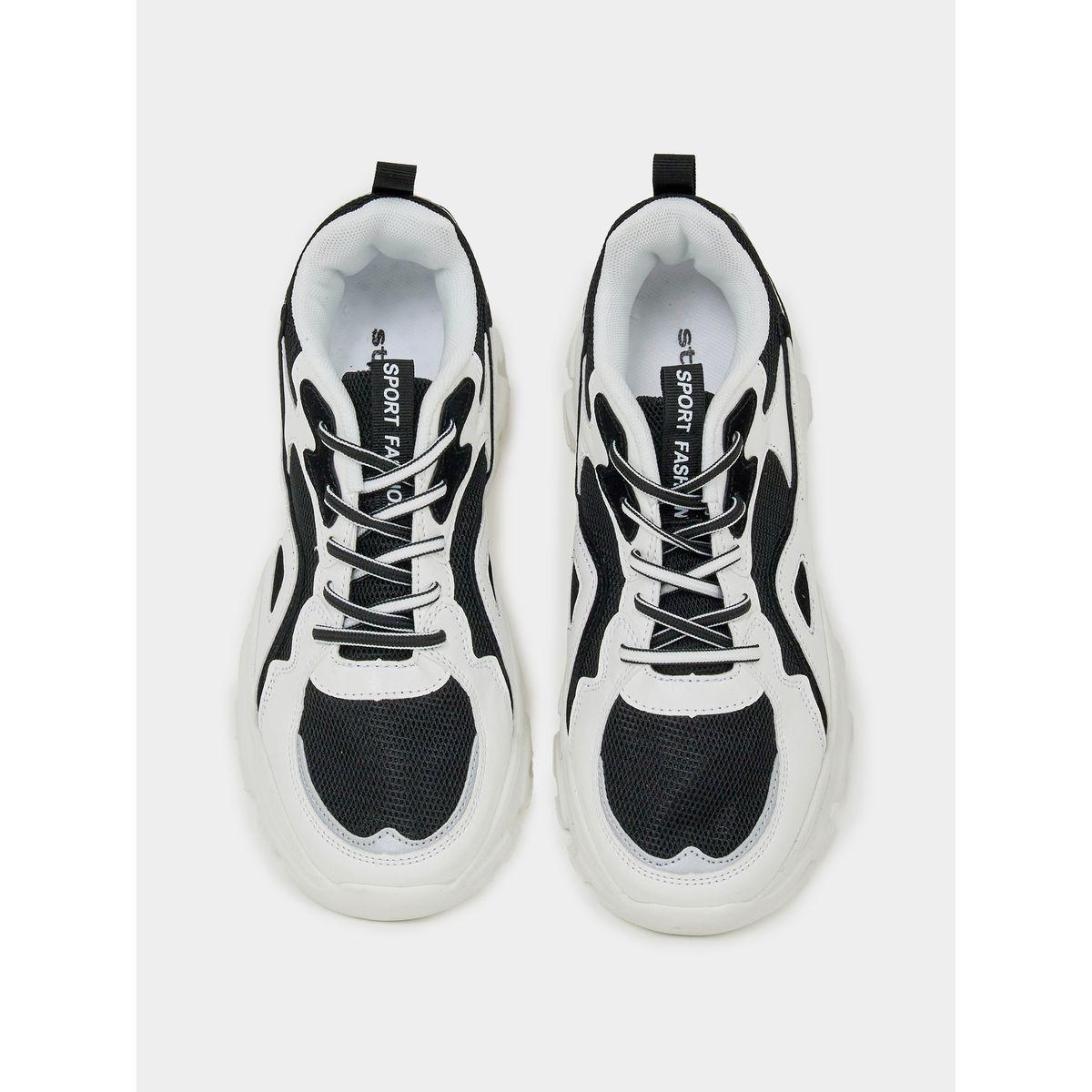 Styli Textured Web Design Chunky Sneakers-women-shoes-sneakers-image-5