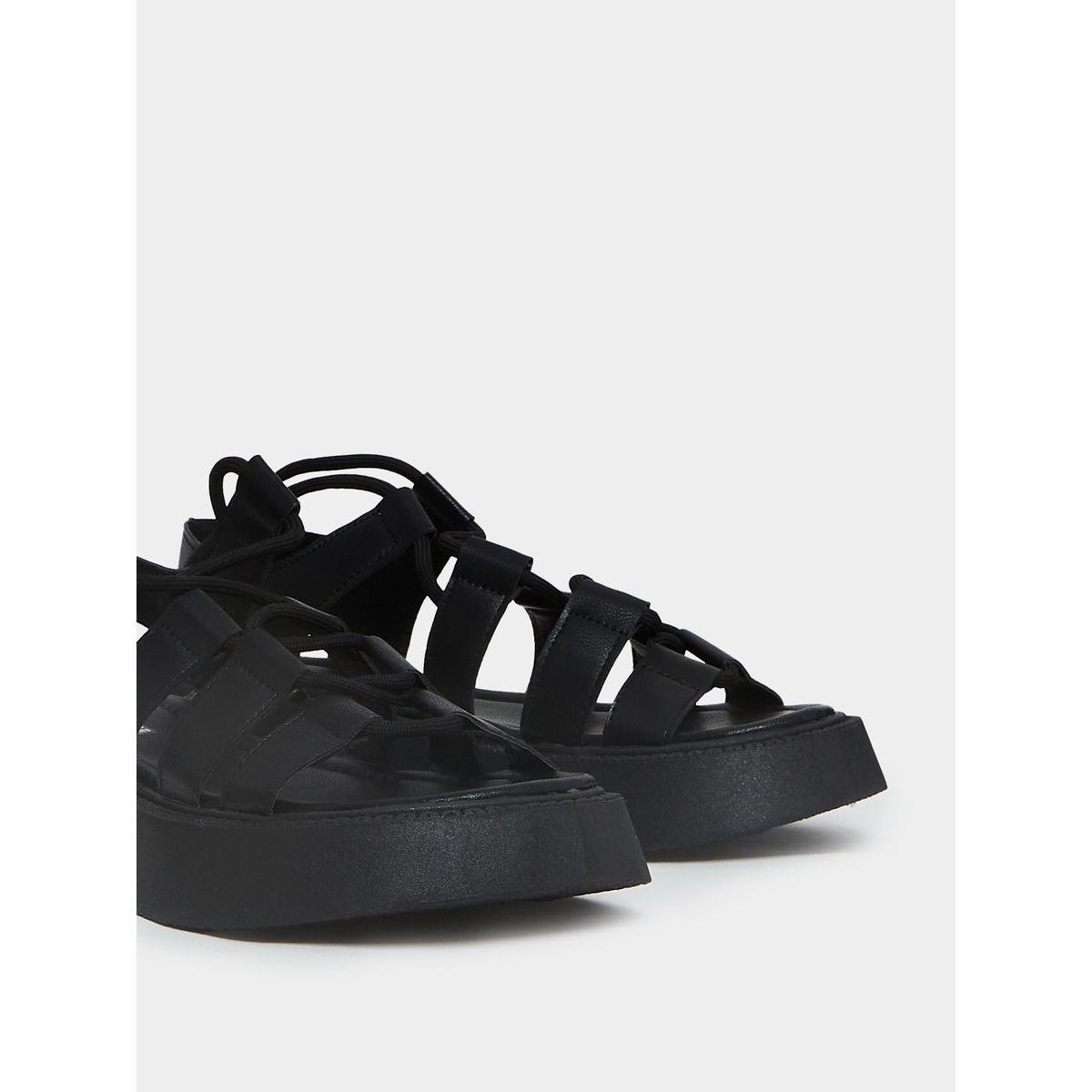Styli Tie-Up Detail Gladiator Platform Sandals-women-shoes-heels-image-4