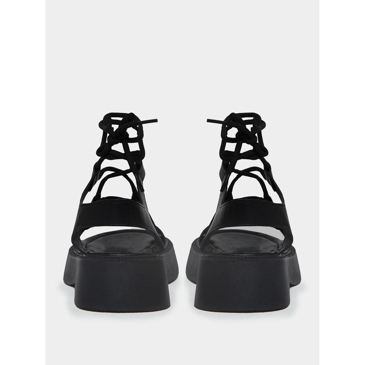 Styli Tie-Up Detail Gladiator Platform Sandals-women-shoes-heels-image-6
