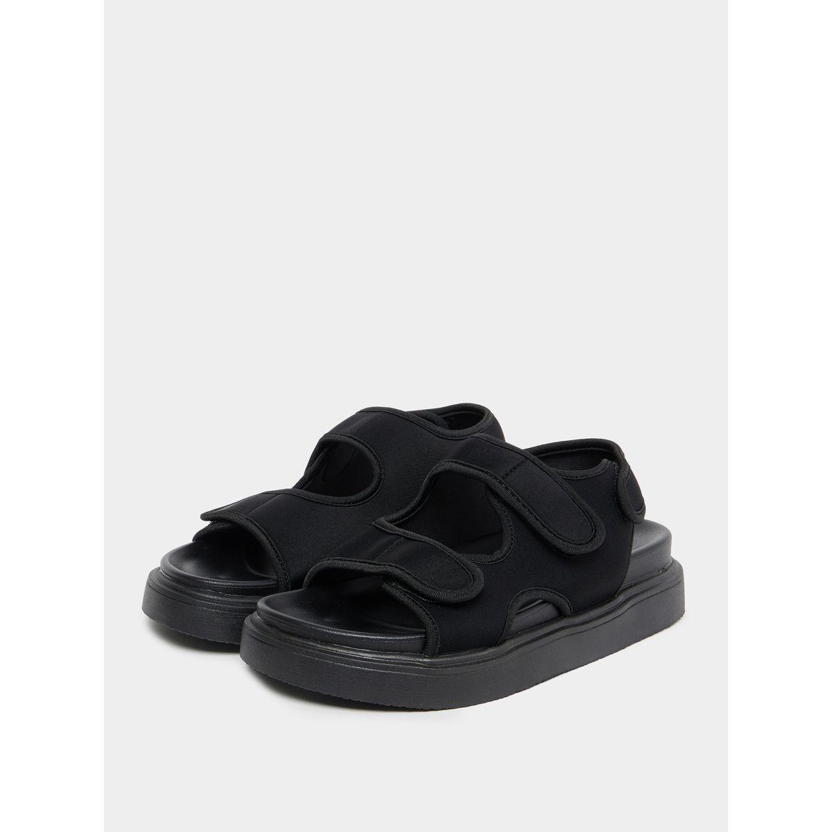 Styli Velcro Strap Plain Sandals-women-shoes-sandals-flats-image-4