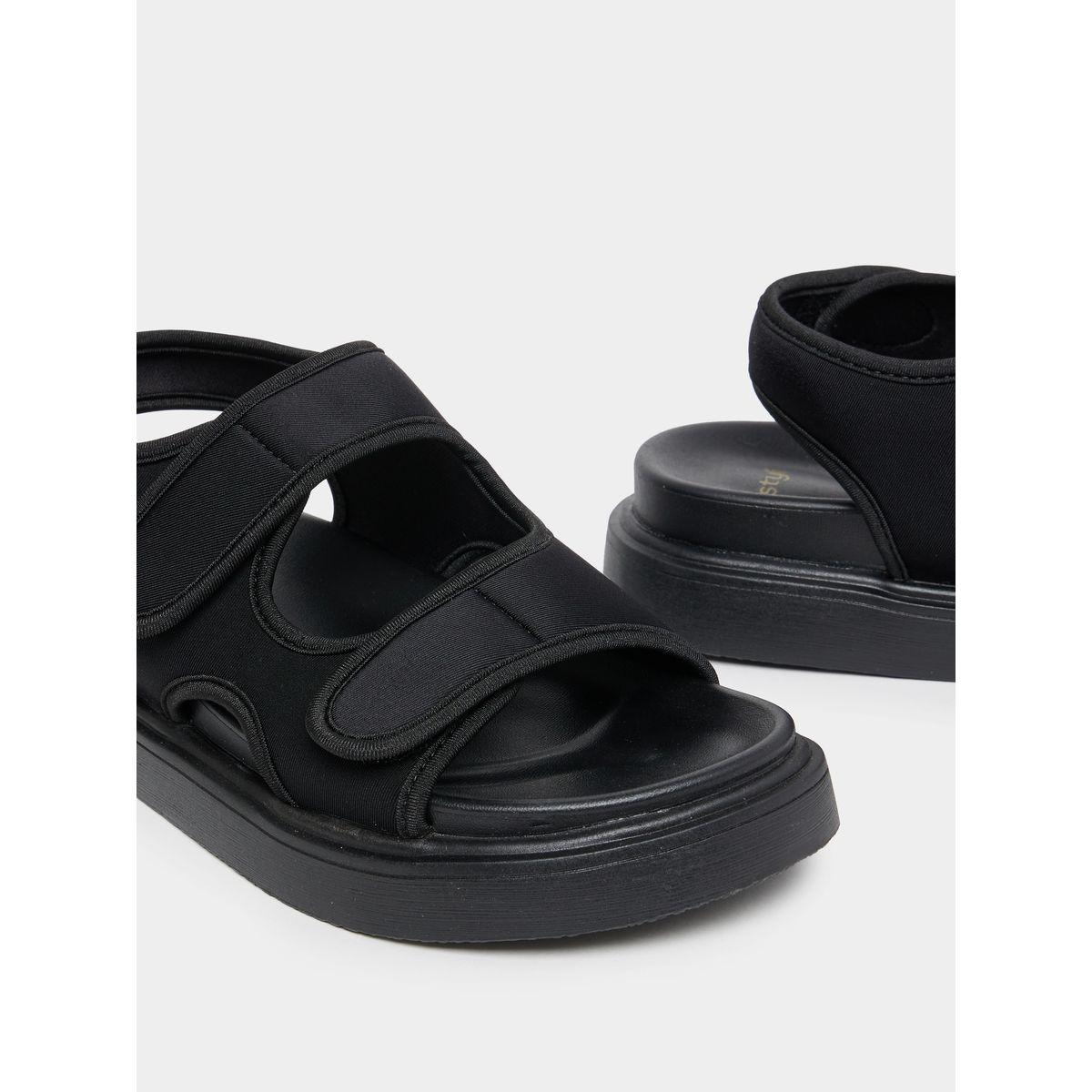Styli Velcro Strap Plain Sandals-women-shoes-sandals-flats-image-5