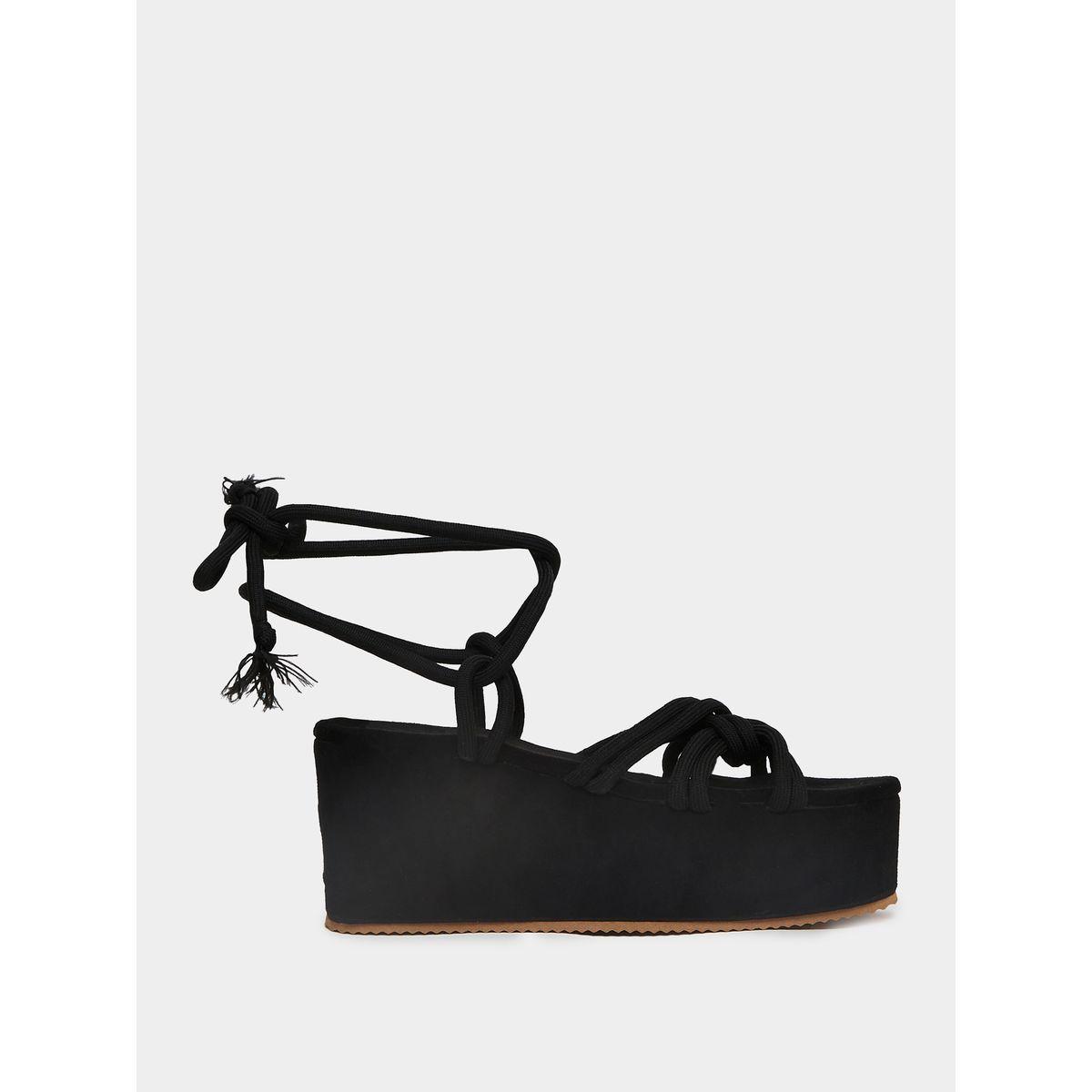 Styli Tie Up Detail Flatform Wedge Sandals-women-shoes-heels-image-1