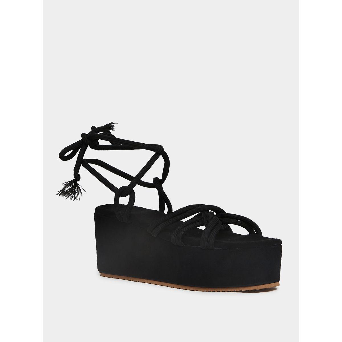 Styli Tie Up Detail Flatform Wedge Sandals-women-shoes-heels-image-2