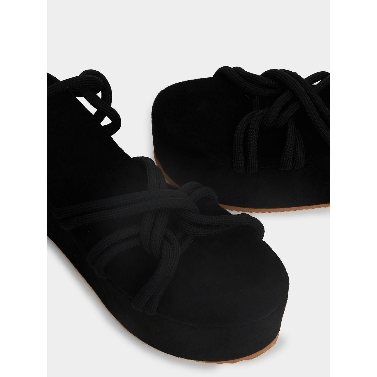 Styli Tie Up Detail Flatform Wedge Sandals-women-shoes-heels-image-3