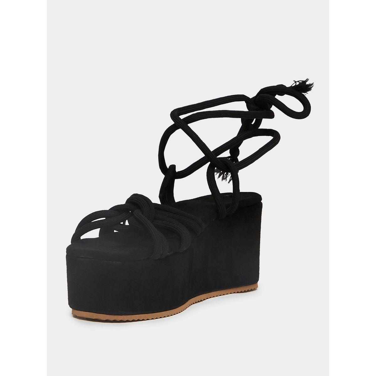 Styli Tie Up Detail Flatform Wedge Sandals-women-shoes-heels-image-4