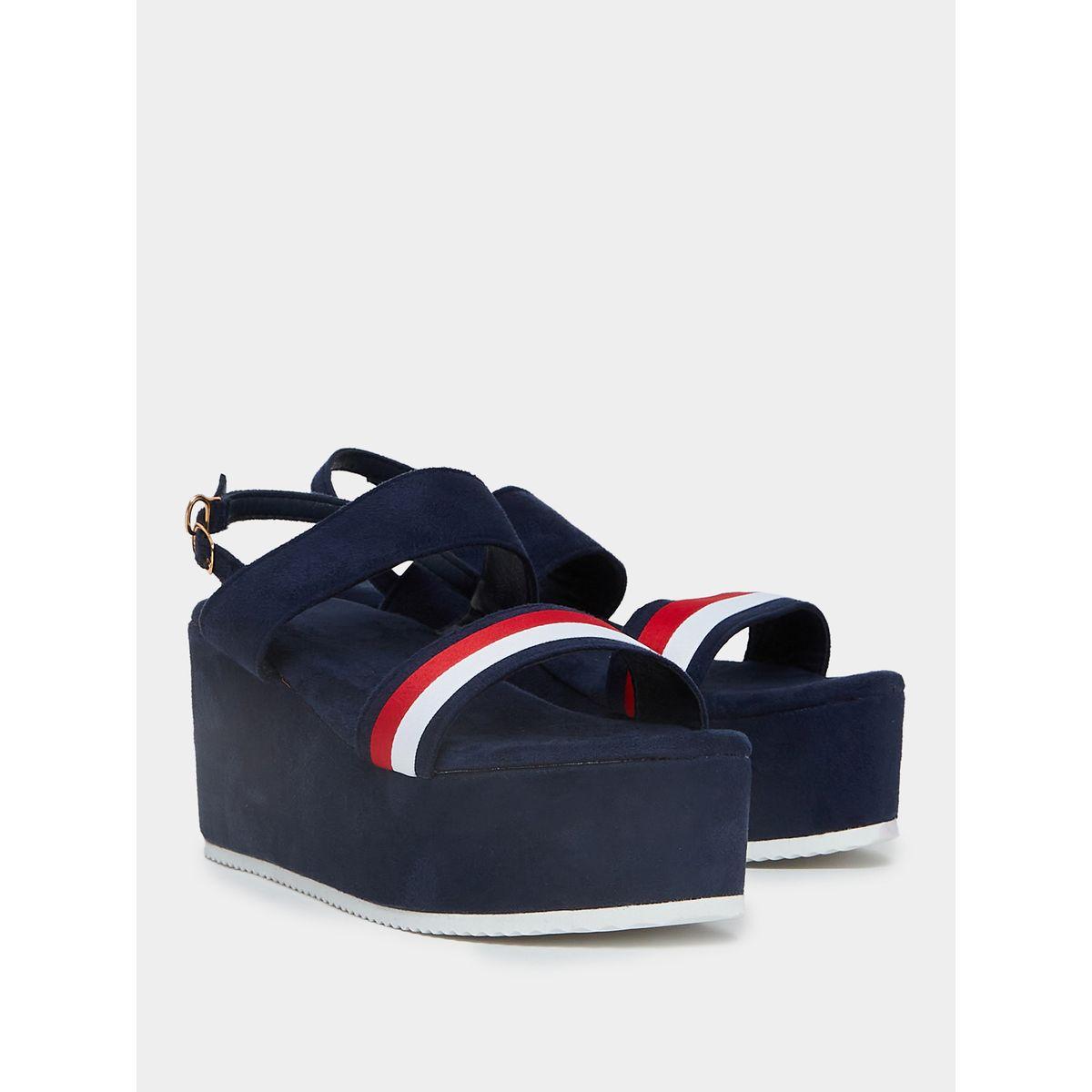 Styli Slingback Striped Wedge Sandals-women-shoes-heels-image-4