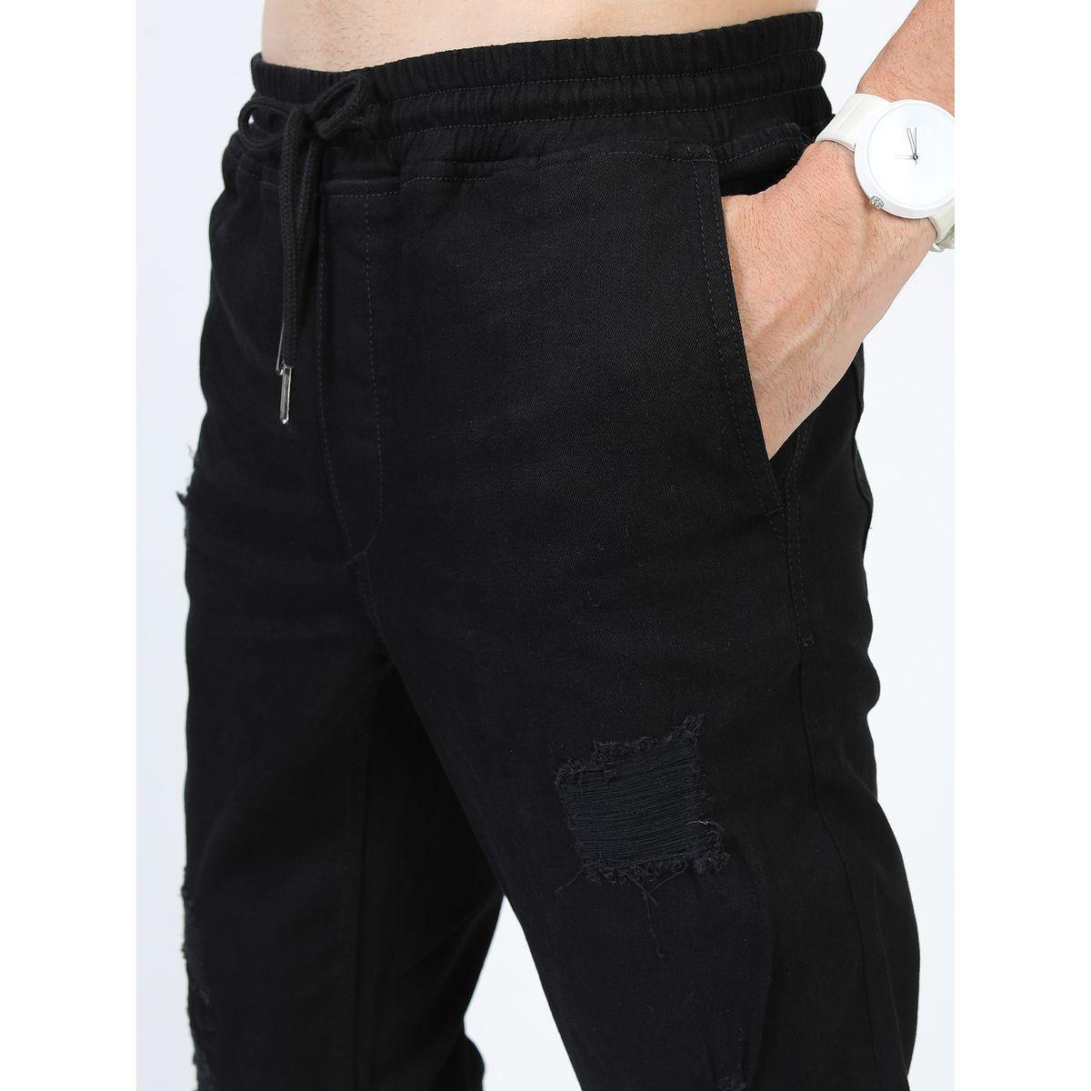 جوغر بتفاصيل ممزقة ورباط خصر مع جيوب هايلاندر × ستايلي-men-clothing-bottoms-joggers-image-4
