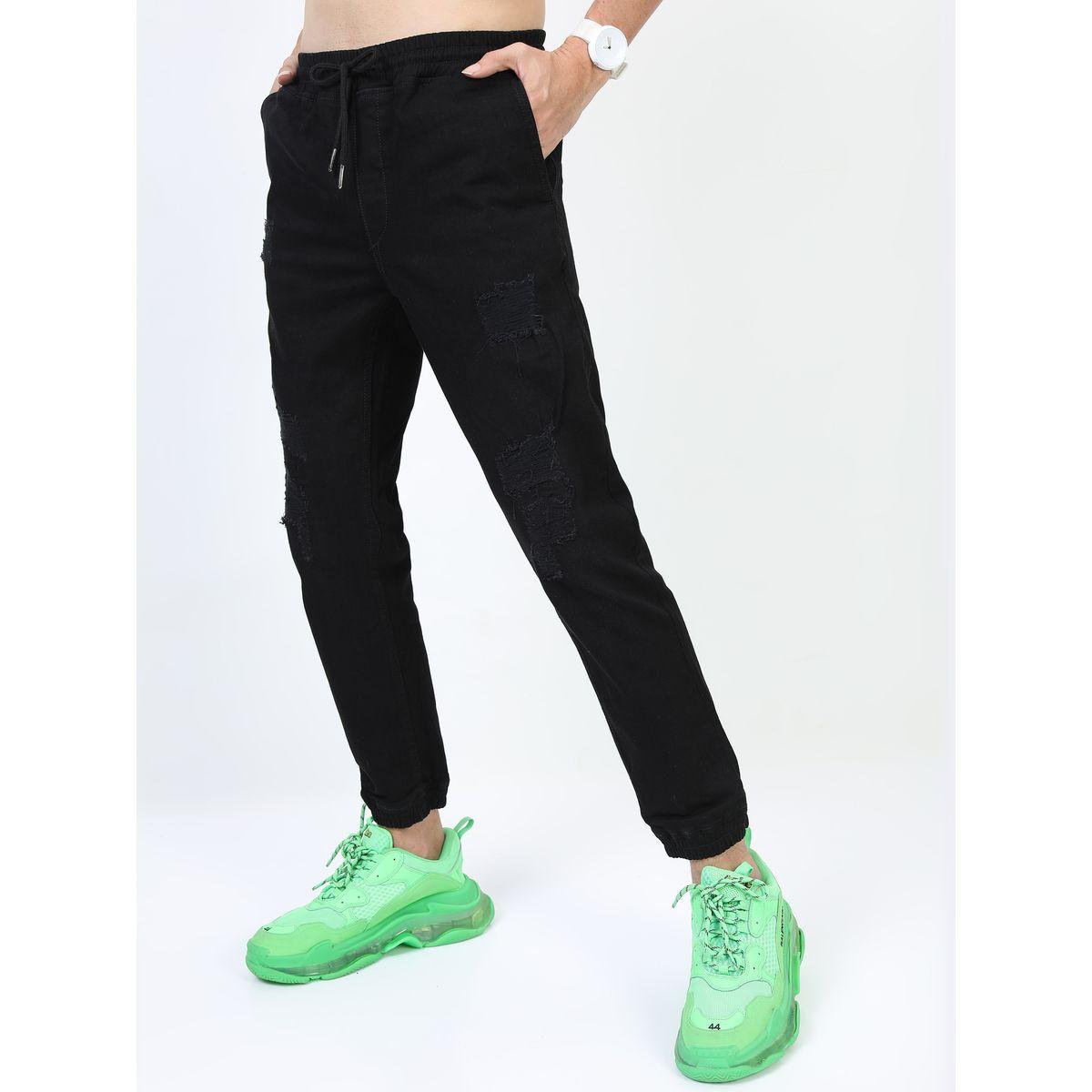 جوغر بتفاصيل ممزقة ورباط خصر مع جيوب هايلاندر × ستايلي-men-clothing-bottoms-joggers-image-5
