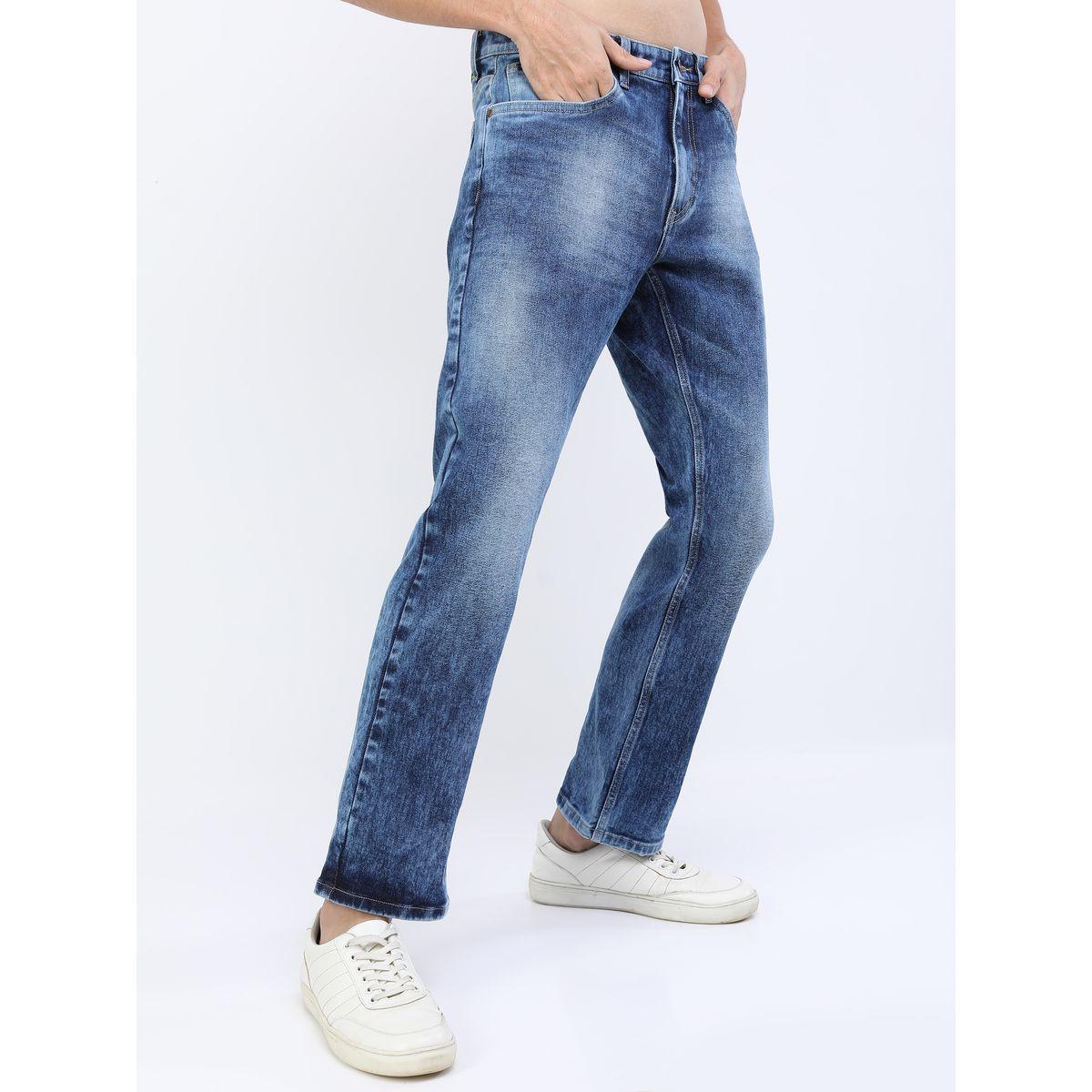 جينز بتفاصيل لون باهت وخصر متوسط هايلاندر × ستايلي-men-clothing-bottoms-jeans-image-1