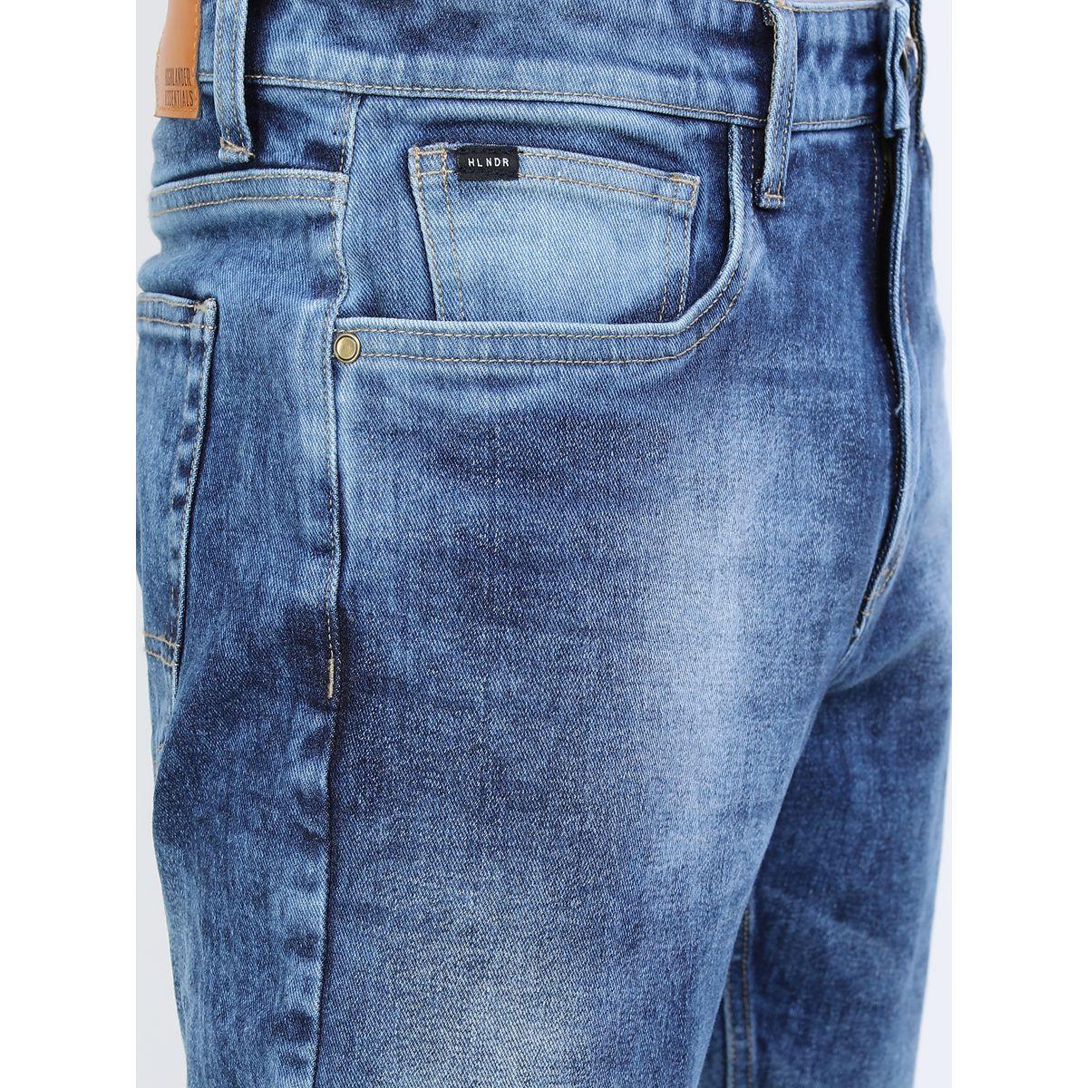 جينز بتفاصيل لون باهت وخصر متوسط هايلاندر × ستايلي-men-clothing-bottoms-jeans-image-3