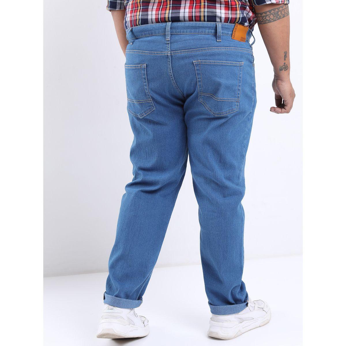 Highlander X Styli  Plus Solid Mid Rise Jeans with Pockets-men-clothing-bottoms-jeans-image-2